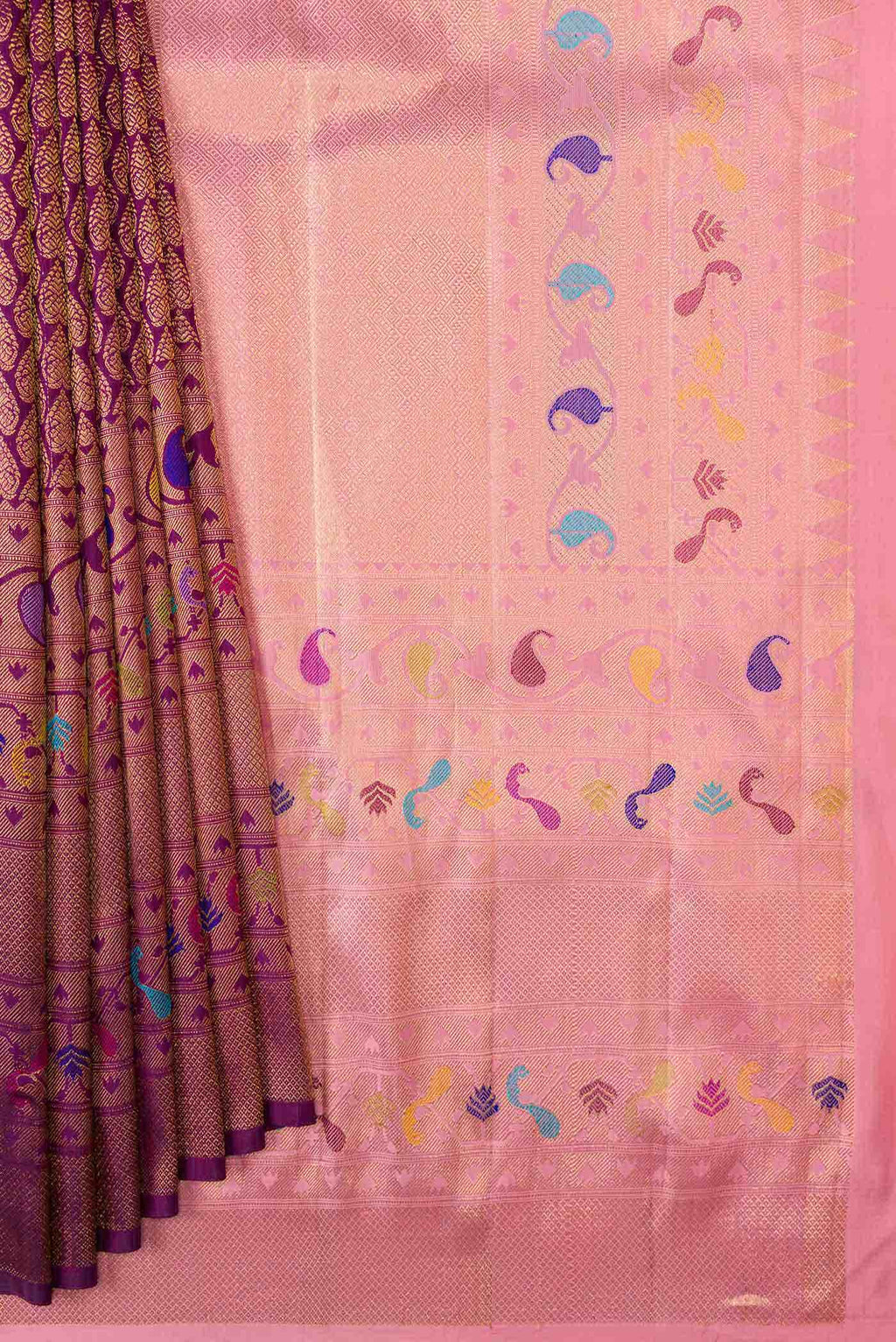 Purple Dual Tone Kanchipuram Silk Saree