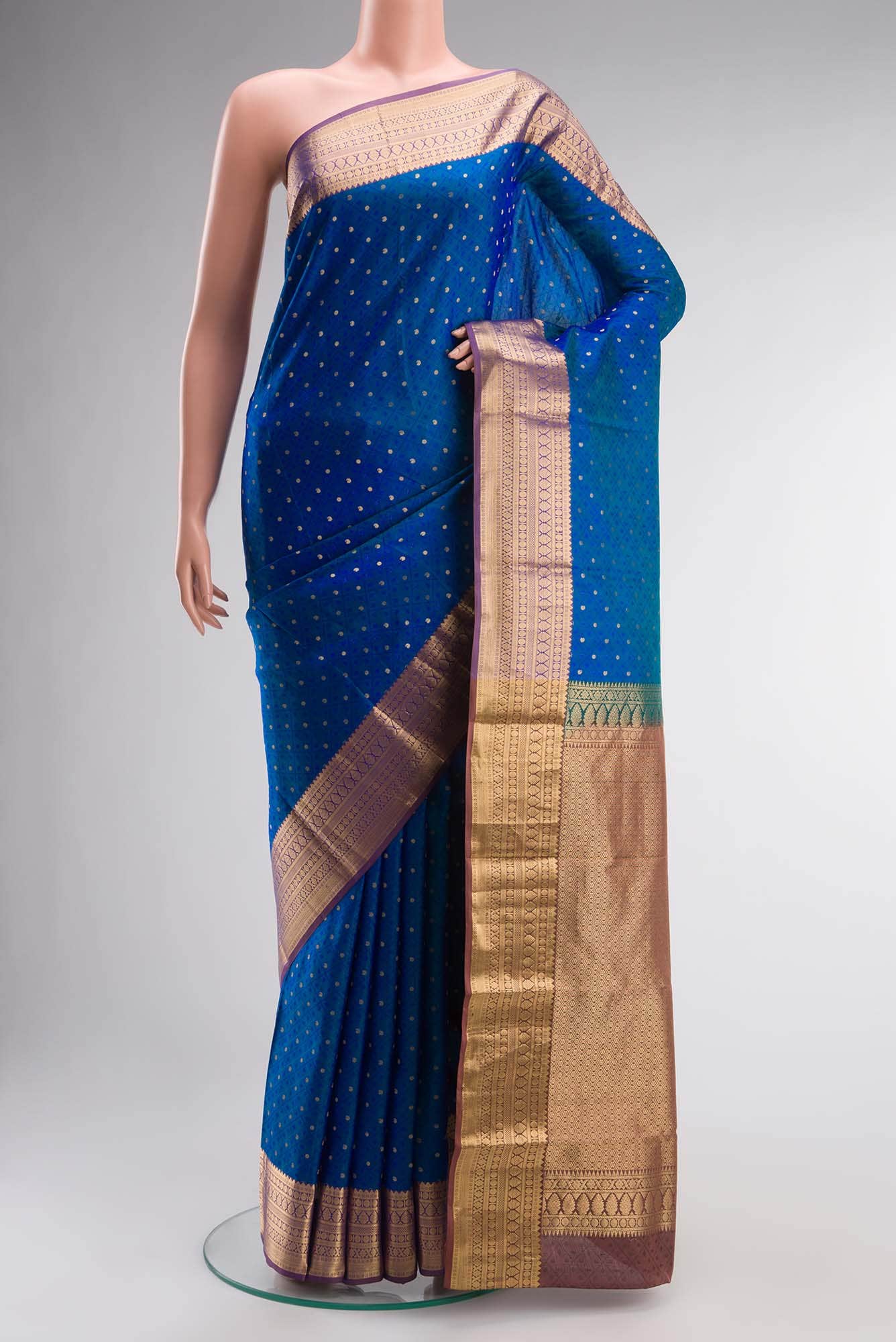 Blue Kanchipuram Silk Saree