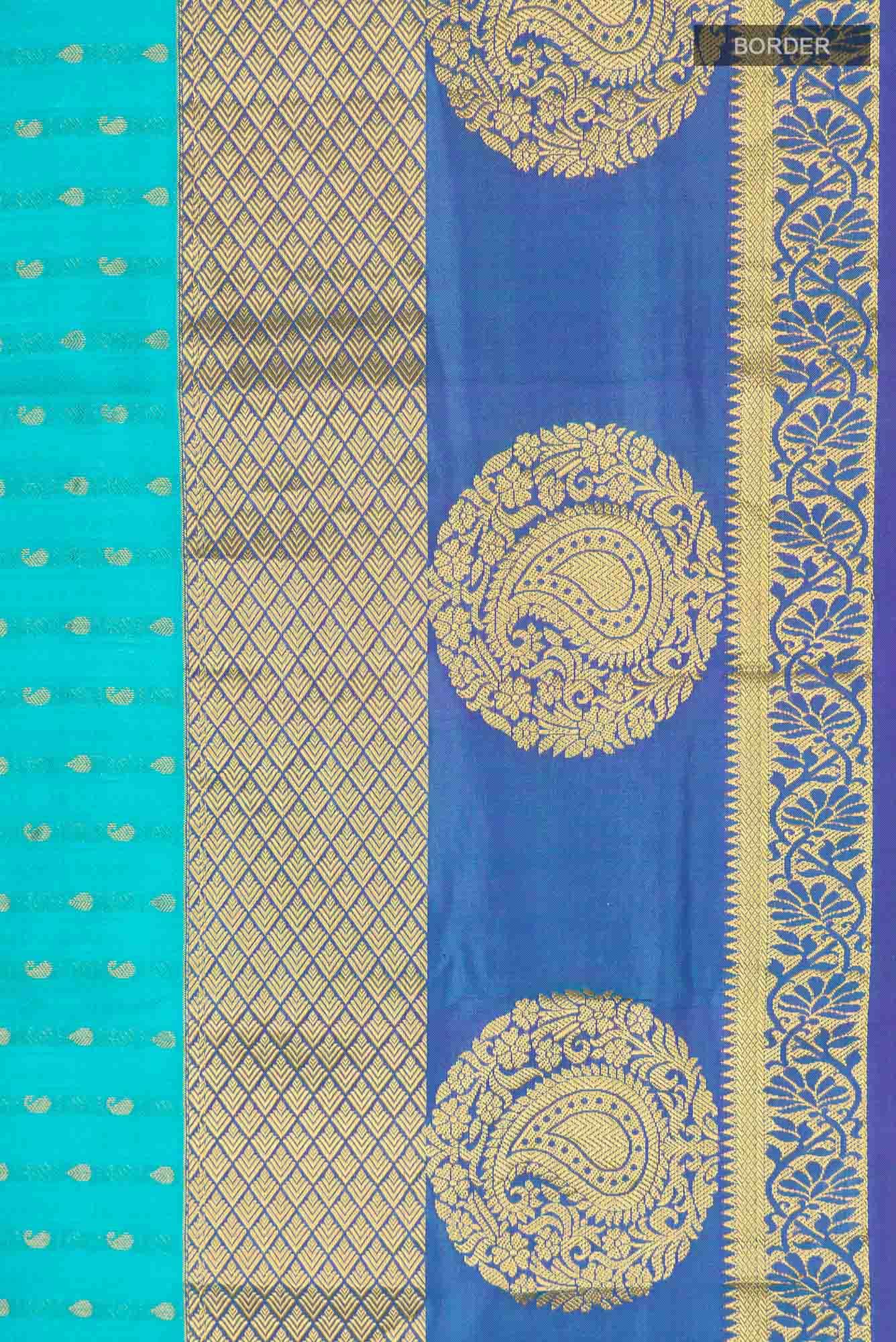 Blue Blended Kanchipuram Silk Saree