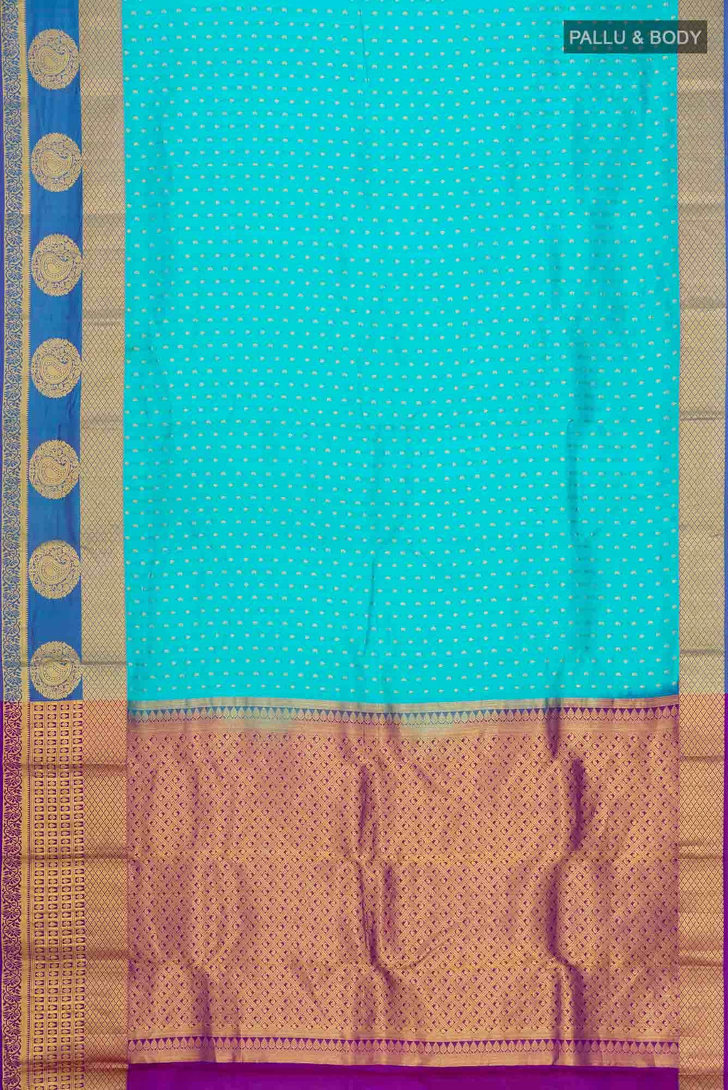 Blue Blended Kanchipuram Silk Saree