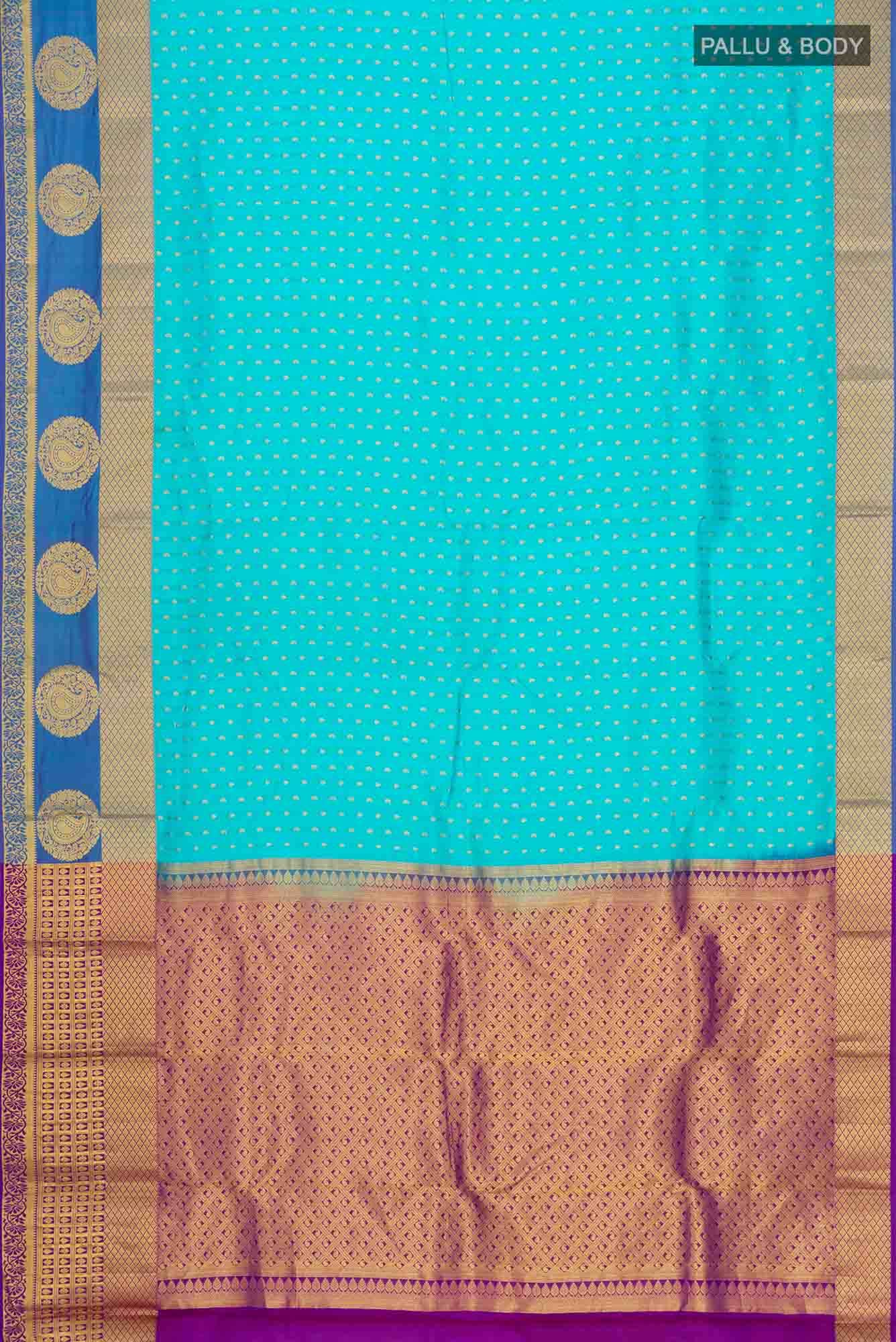 Blue Blended Kanchipuram Silk Saree