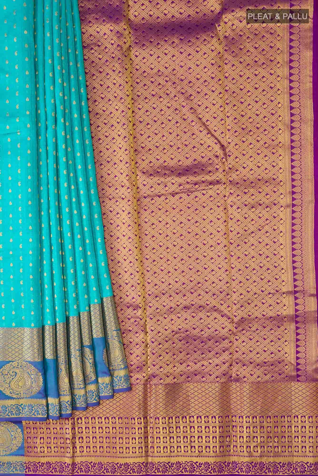 Blue Blended Kanchipuram Silk Saree