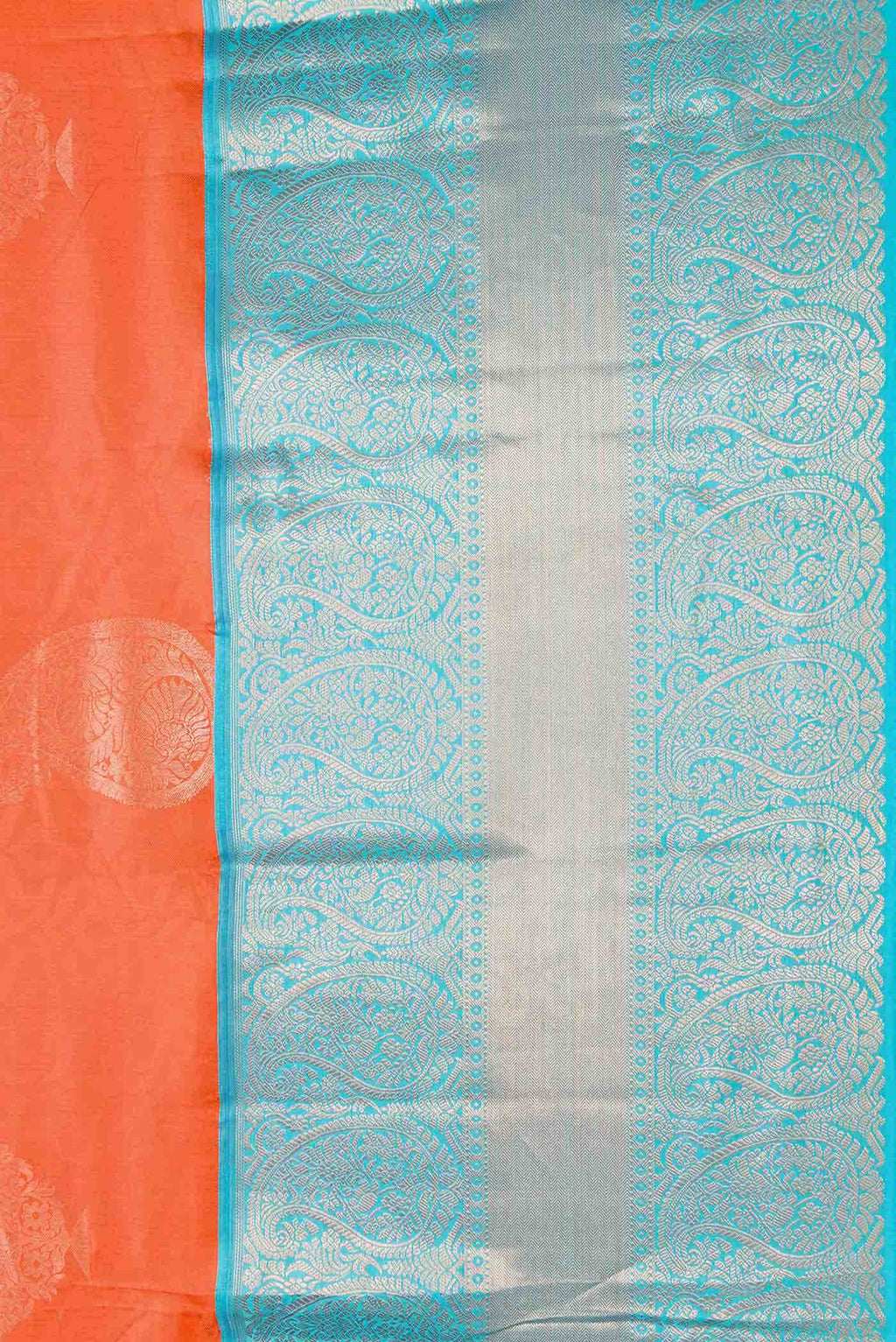 Orange Dual Tone Kanchipuram Silk Saree