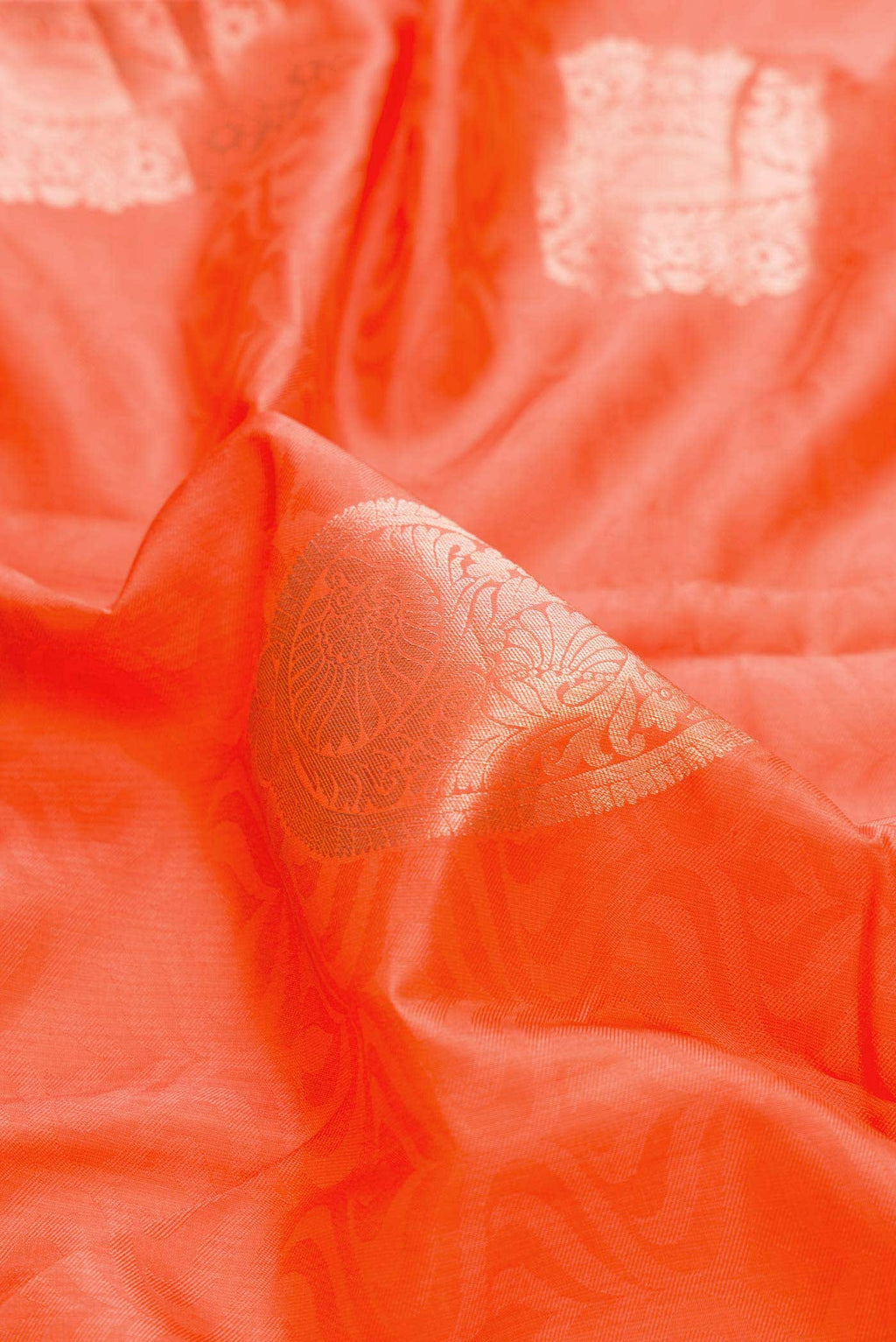 Orange Dual Tone Kanchipuram Silk Saree