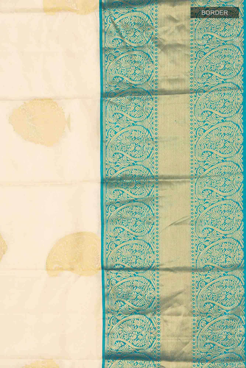 Cream Kanchipuram Silk Saree