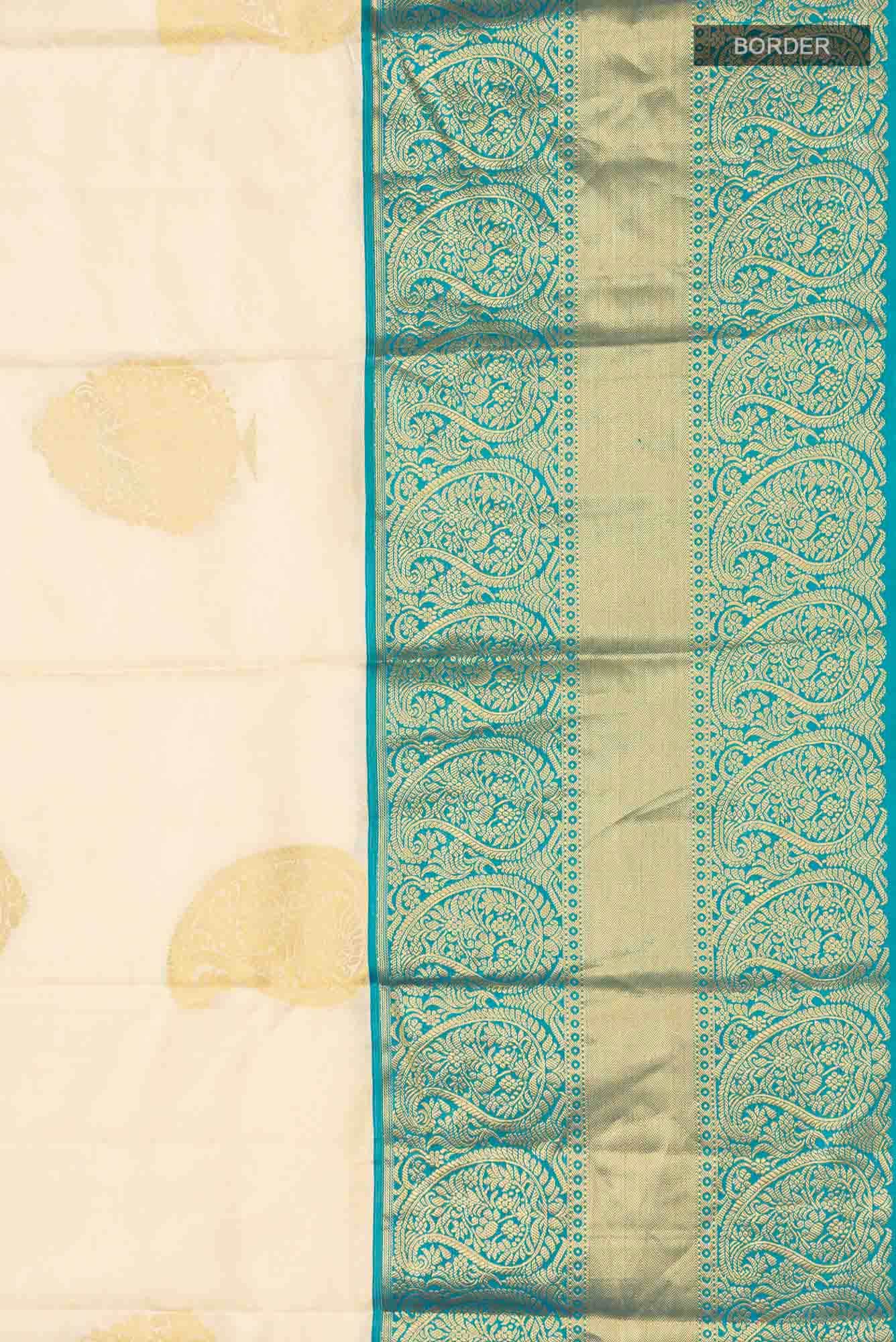 Cream Kanchipuram Silk Saree