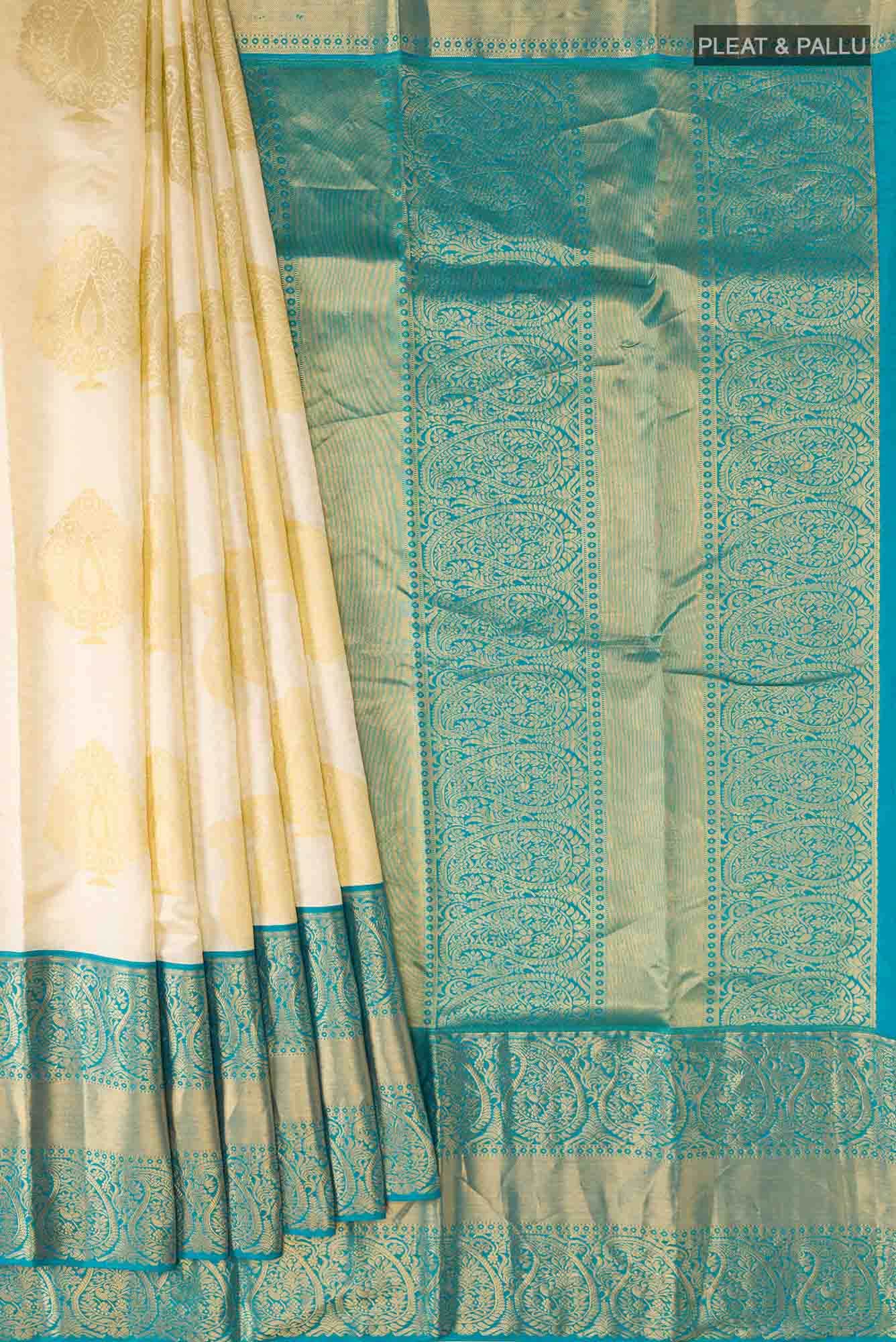 Cream Kanchipuram Silk Saree