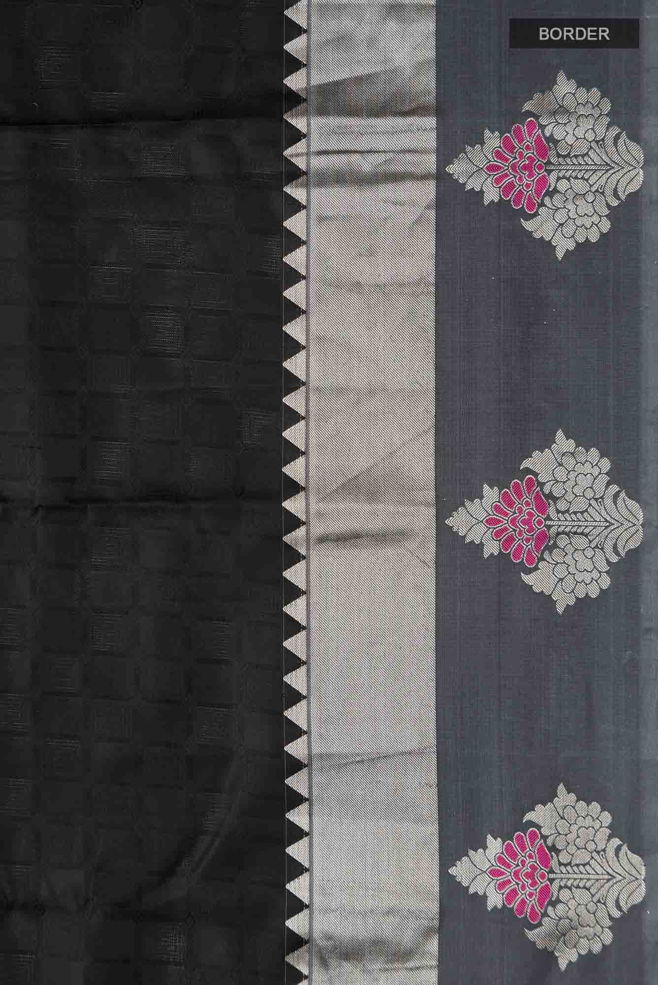 Black Kanchipuram Silk Saree
