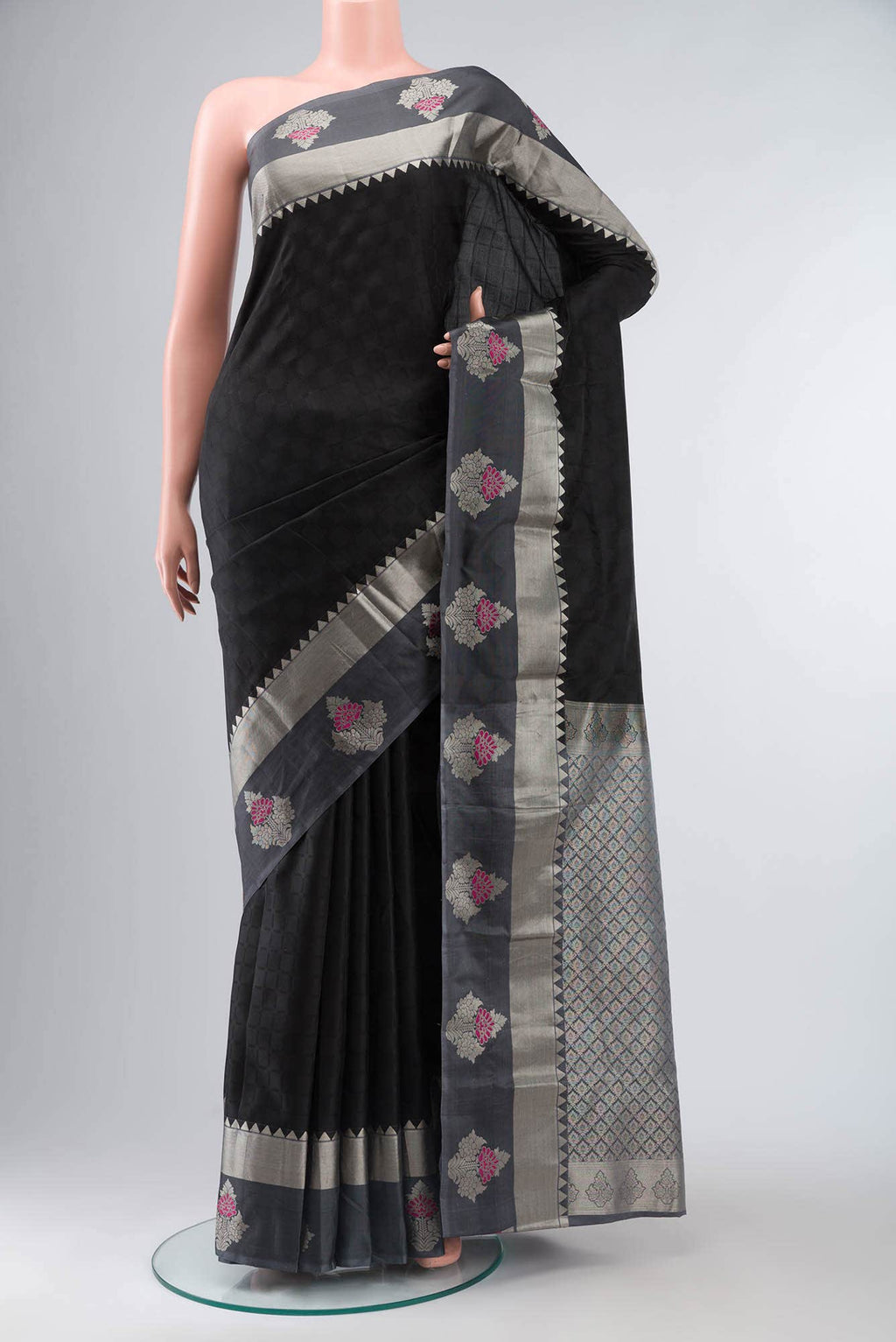Black Kanchipuram Silk Saree