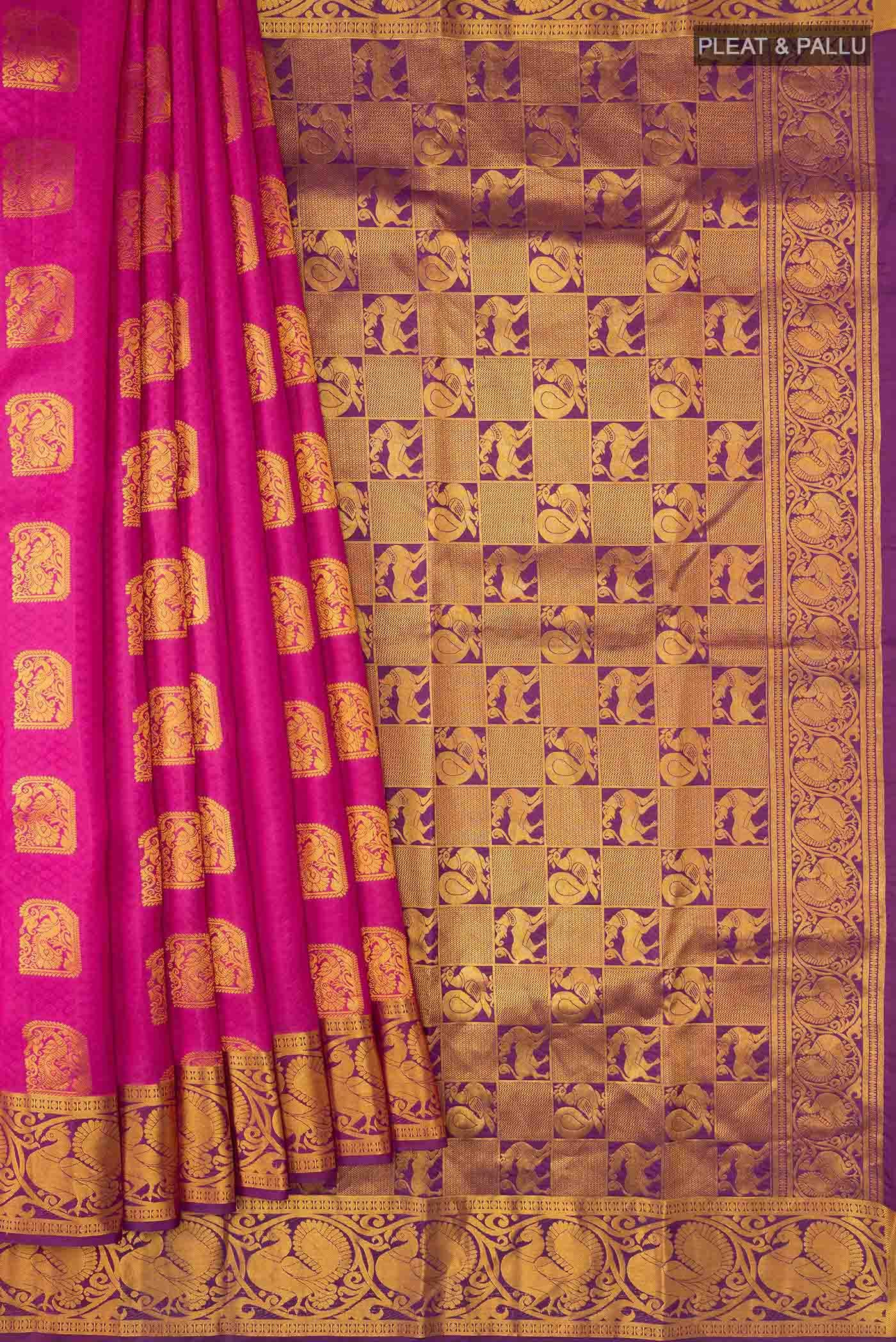 Pink Kanchipuram Silk Saree
