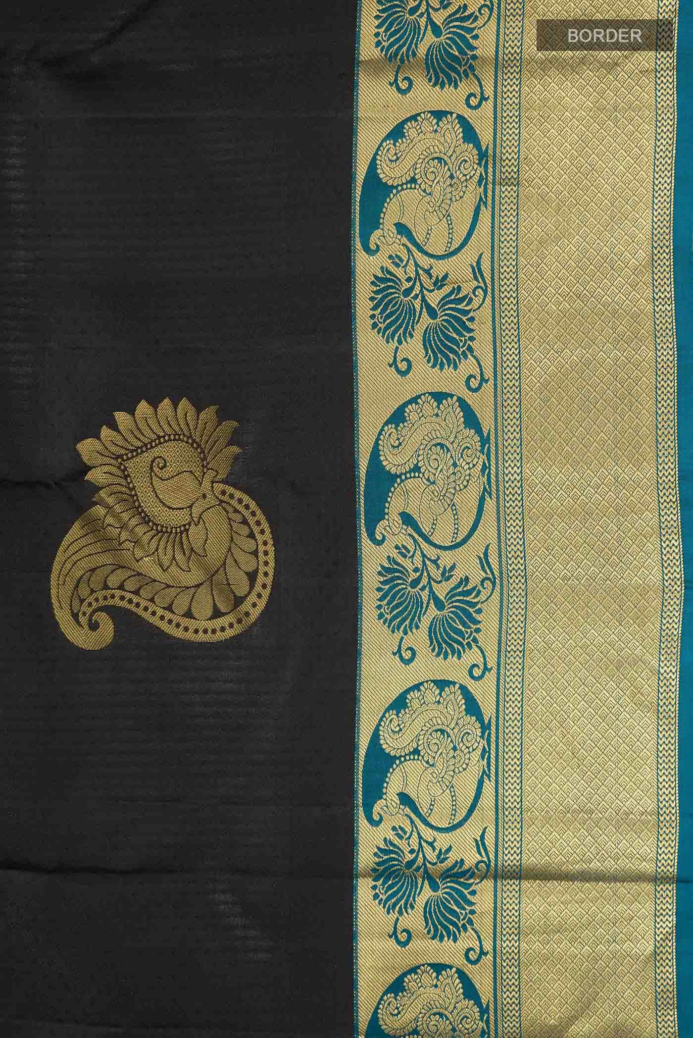 Black Kanchipuram Silk Saree