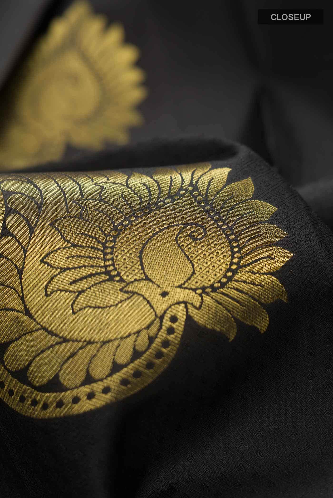 Black Kanchipuram Silk Saree