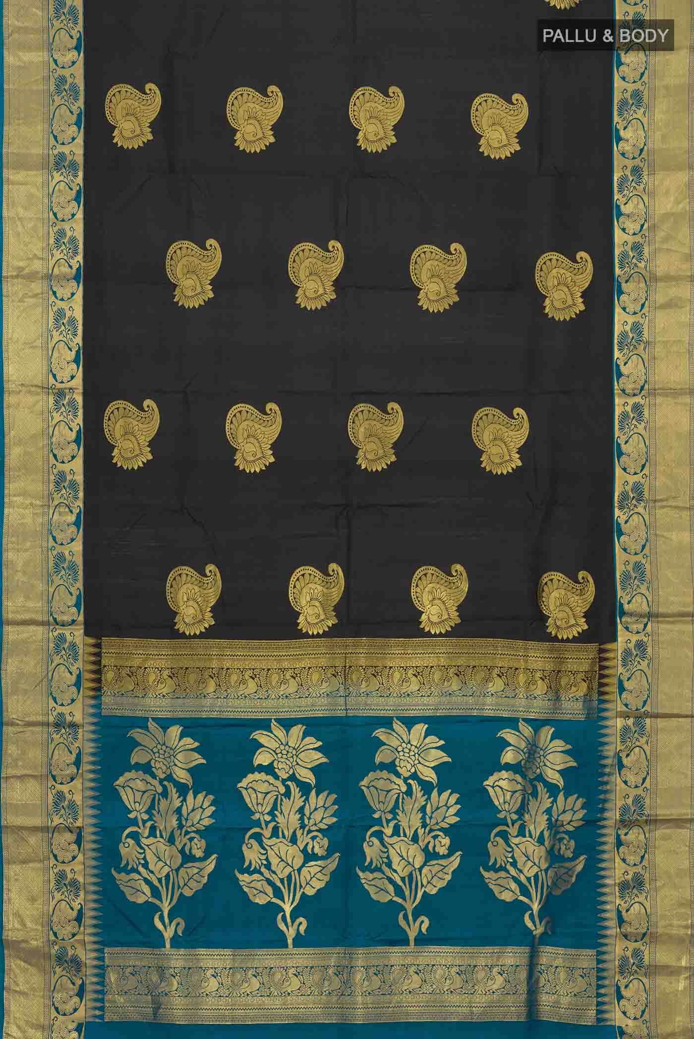 Black Kanchipuram Silk Saree