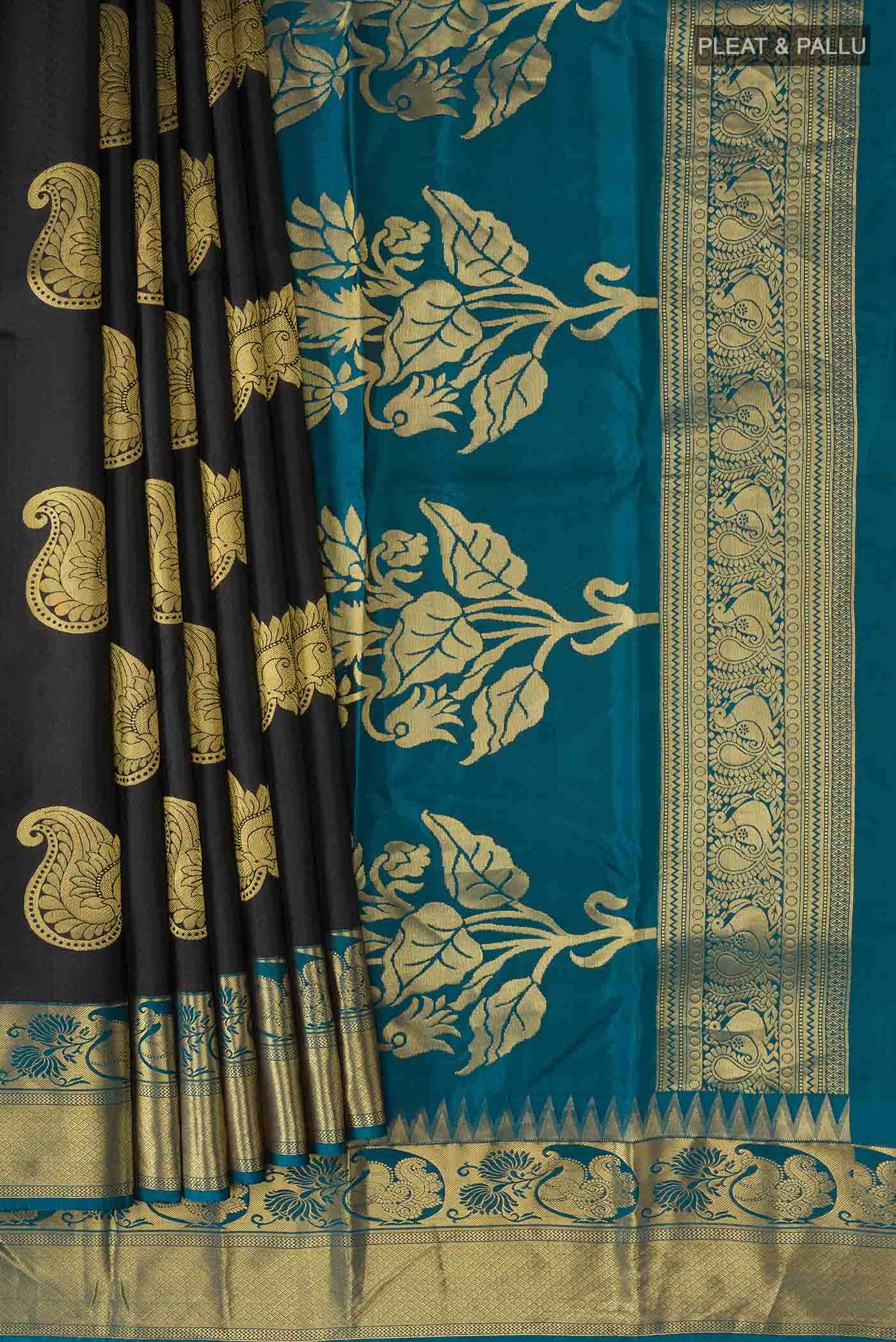 Black Kanchipuram Silk Saree