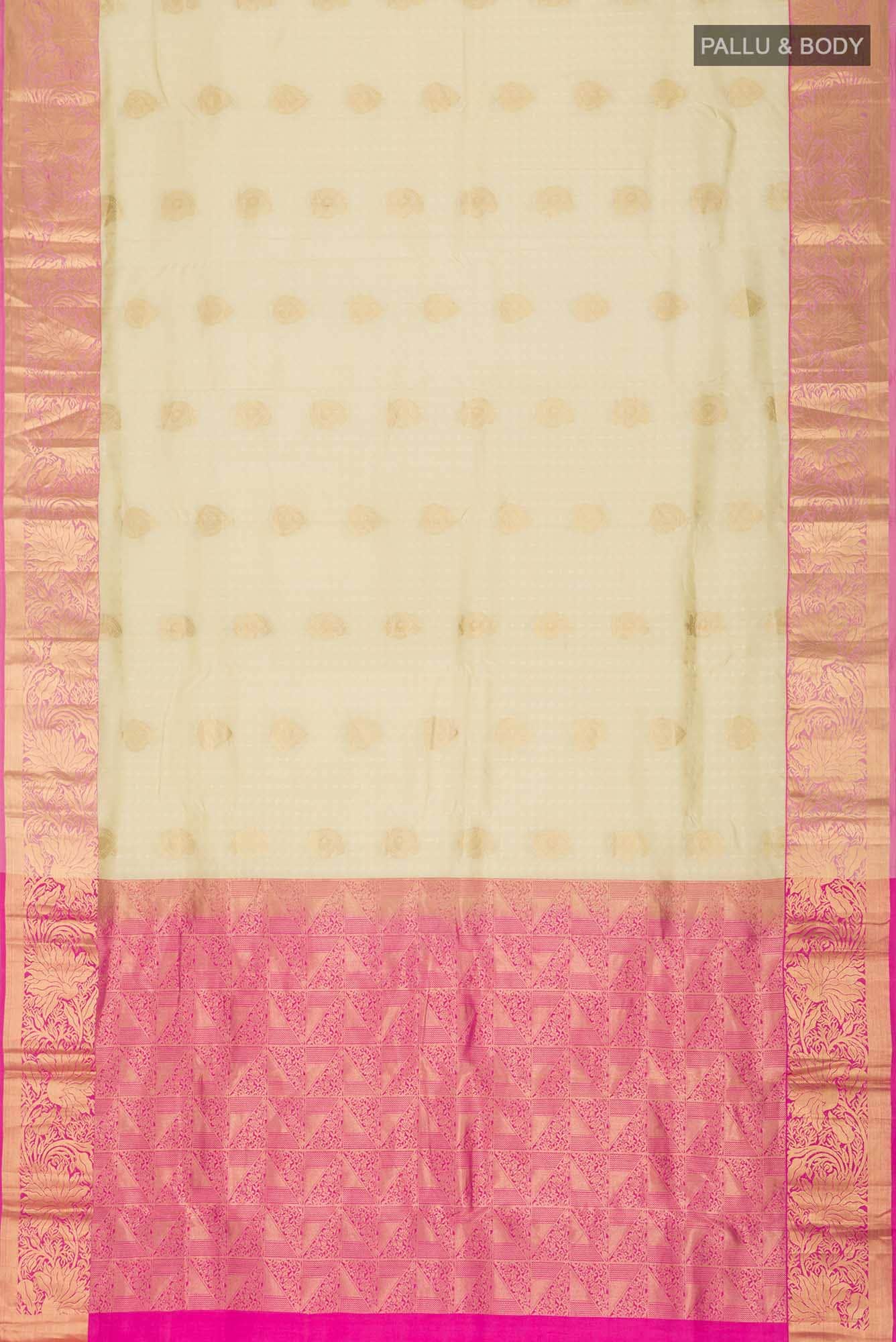 Beige Kanchipuram Silk Saree