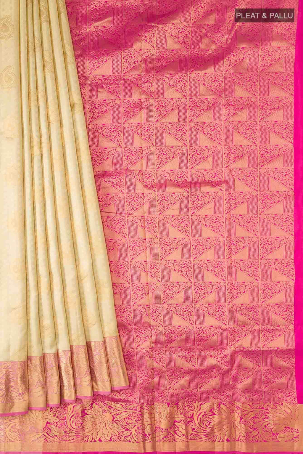 Beige Kanchipuram Silk Saree