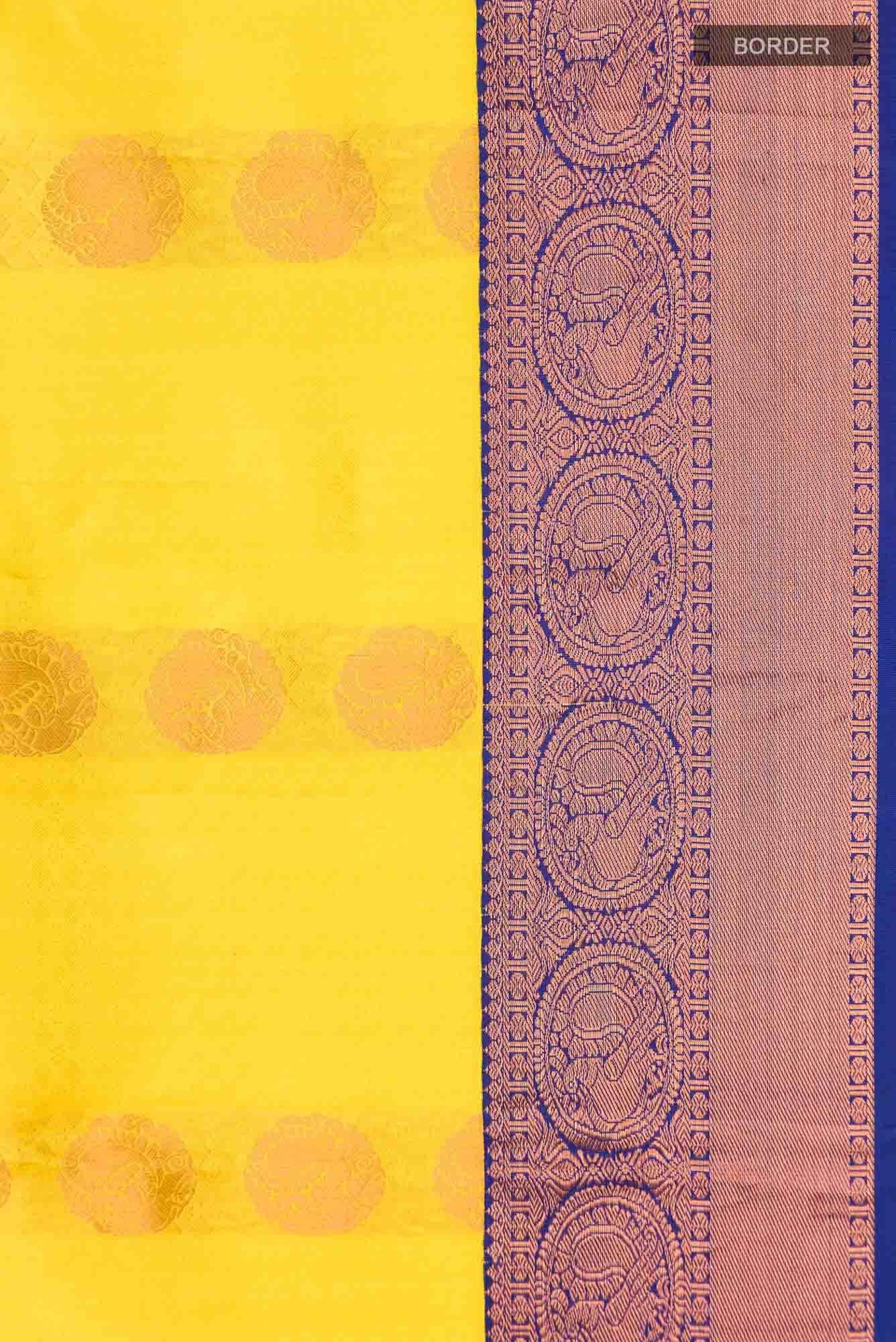 Yellow Kanchipuram Silk Saree
