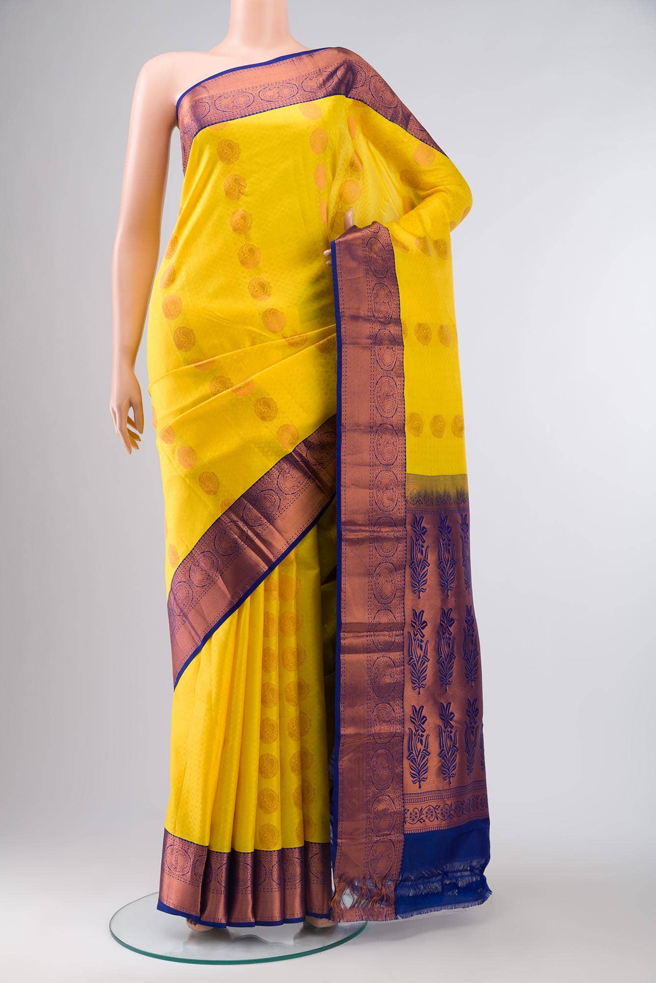 Yellow Kanchipuram Silk Saree