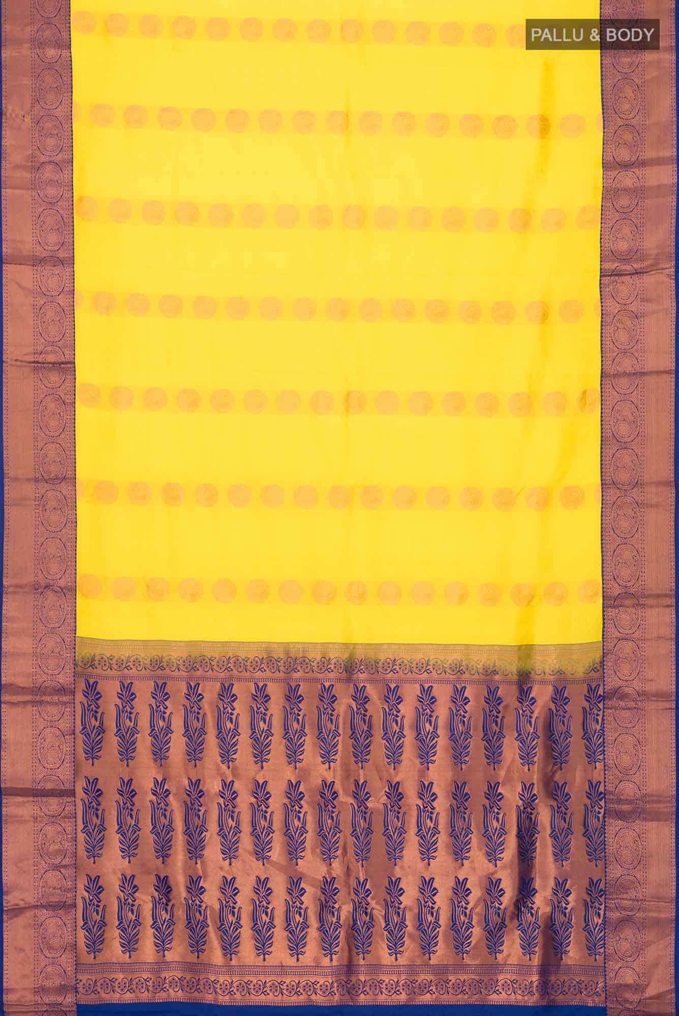 Yellow Kanchipuram Silk Saree