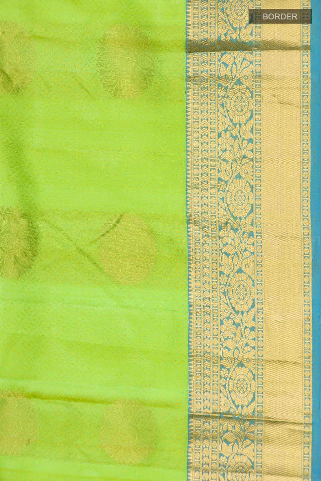 Parrot Green Kanchipuram Silk Saree