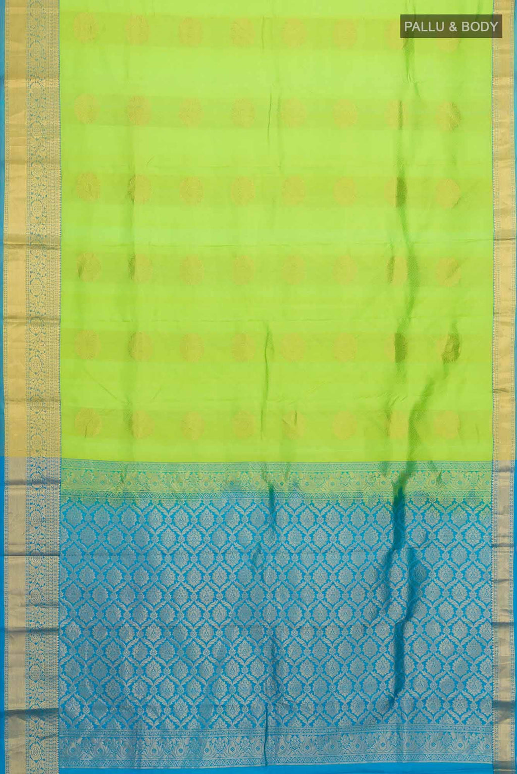 Parrot Green Kanchipuram Silk Saree