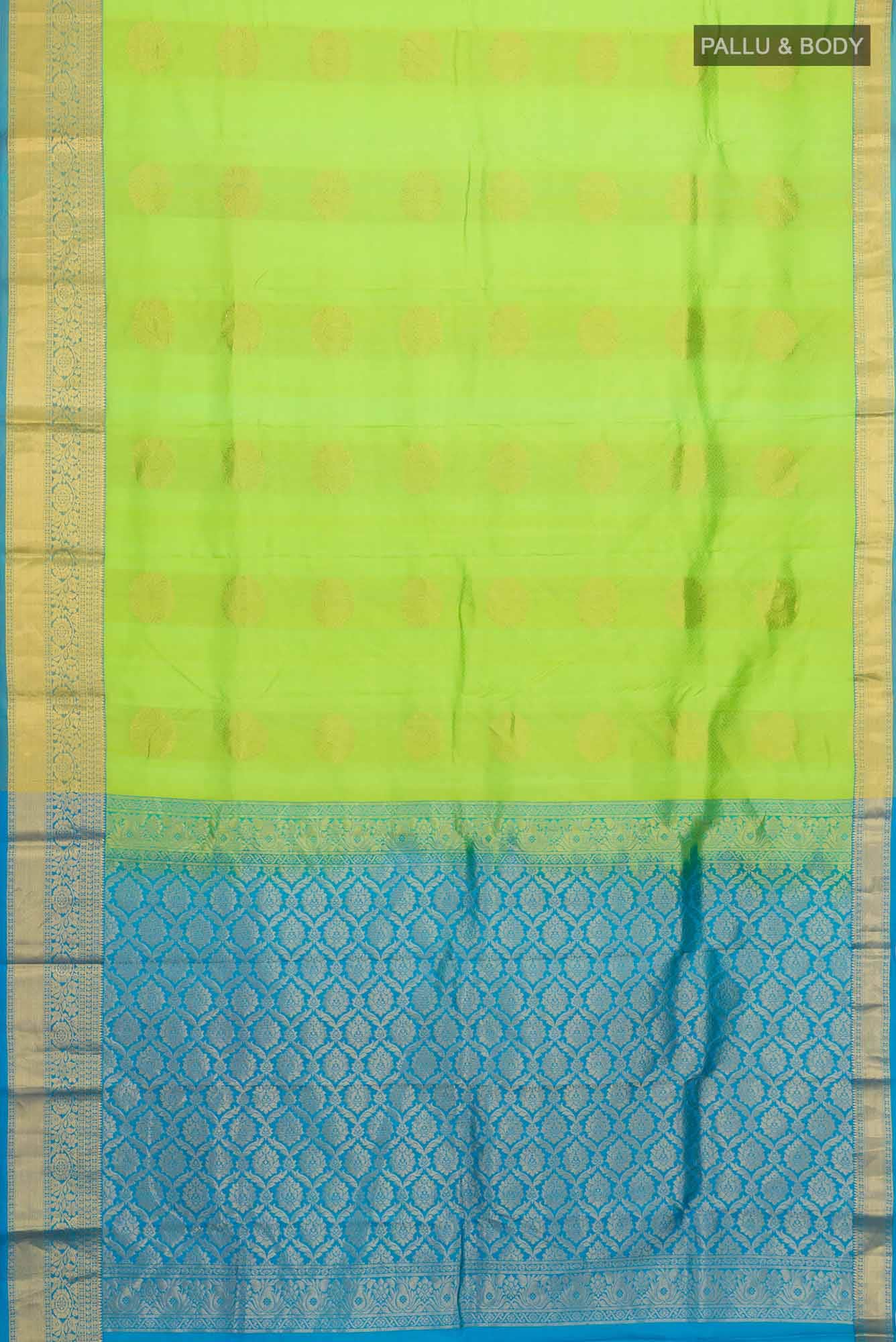Parrot Green Kanchipuram Silk Saree