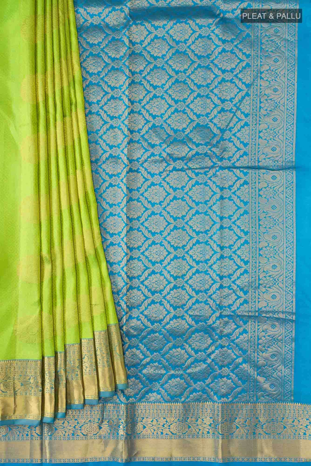 Parrot Green Kanchipuram Silk Saree