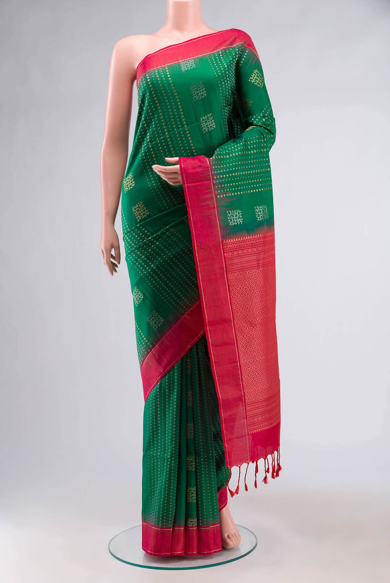 Bottle Green Soft Silk Saree
