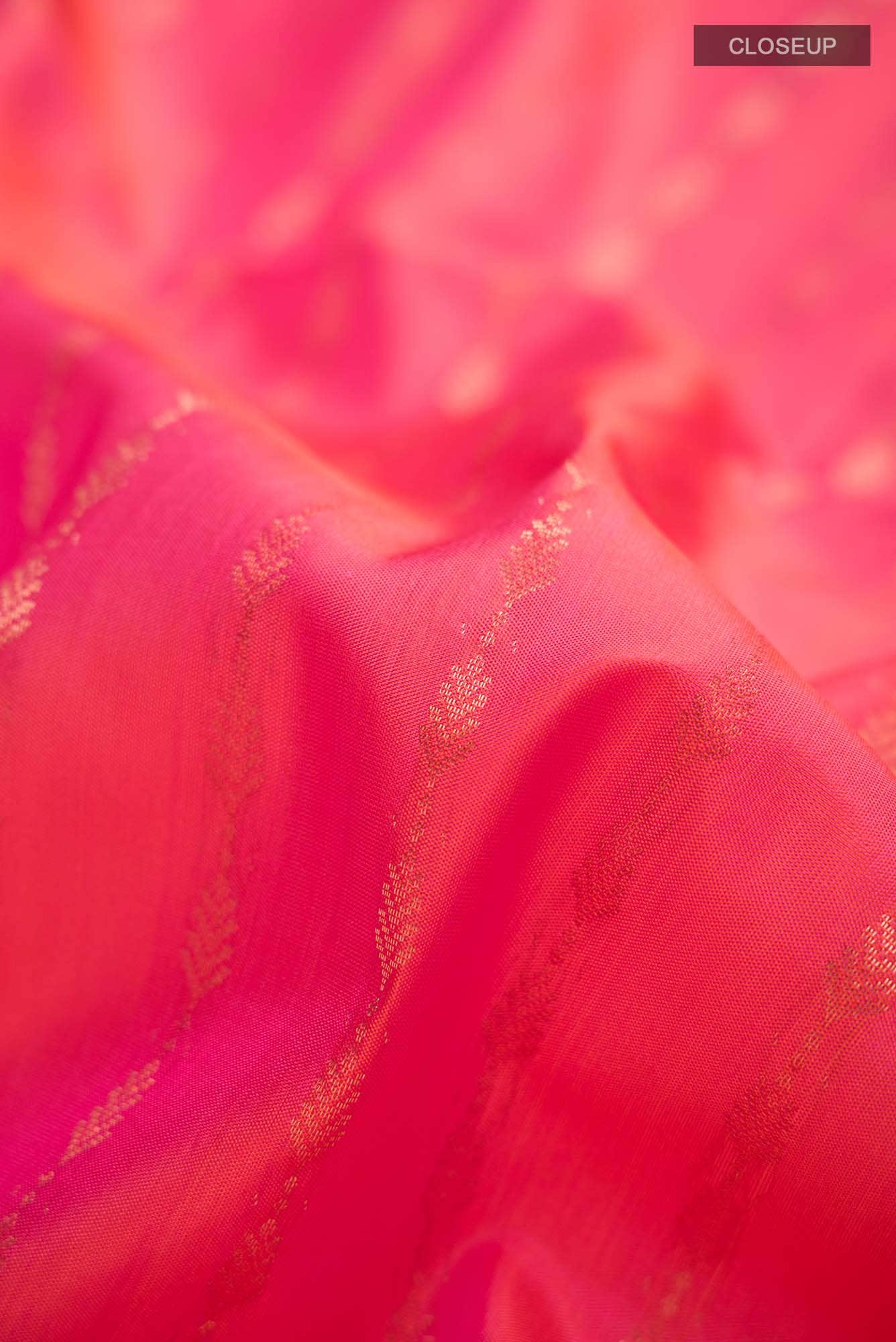 Pink with Orange Dual Tone Soft Silk Saree