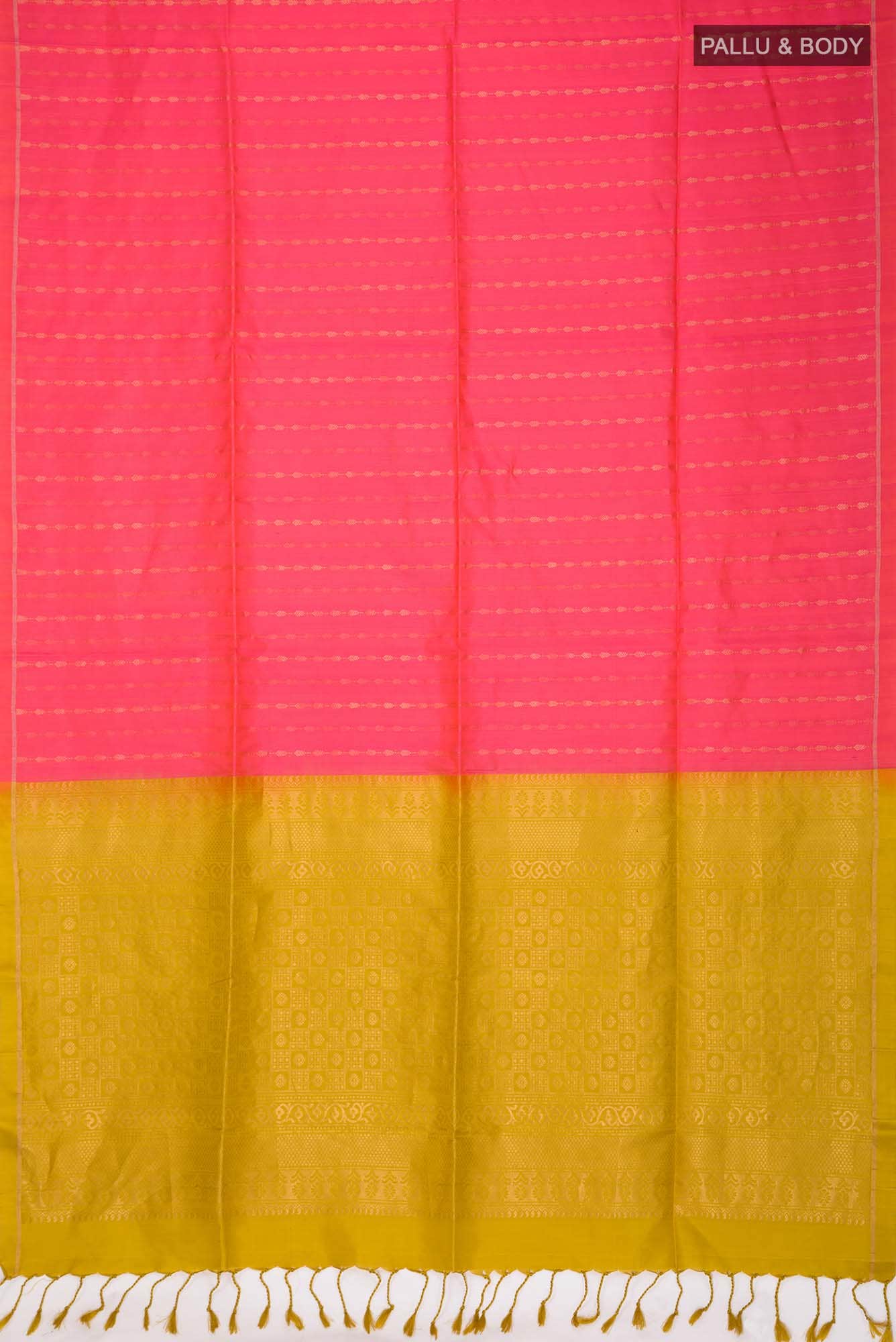 Pink with Orange Dual Tone Soft Silk Saree