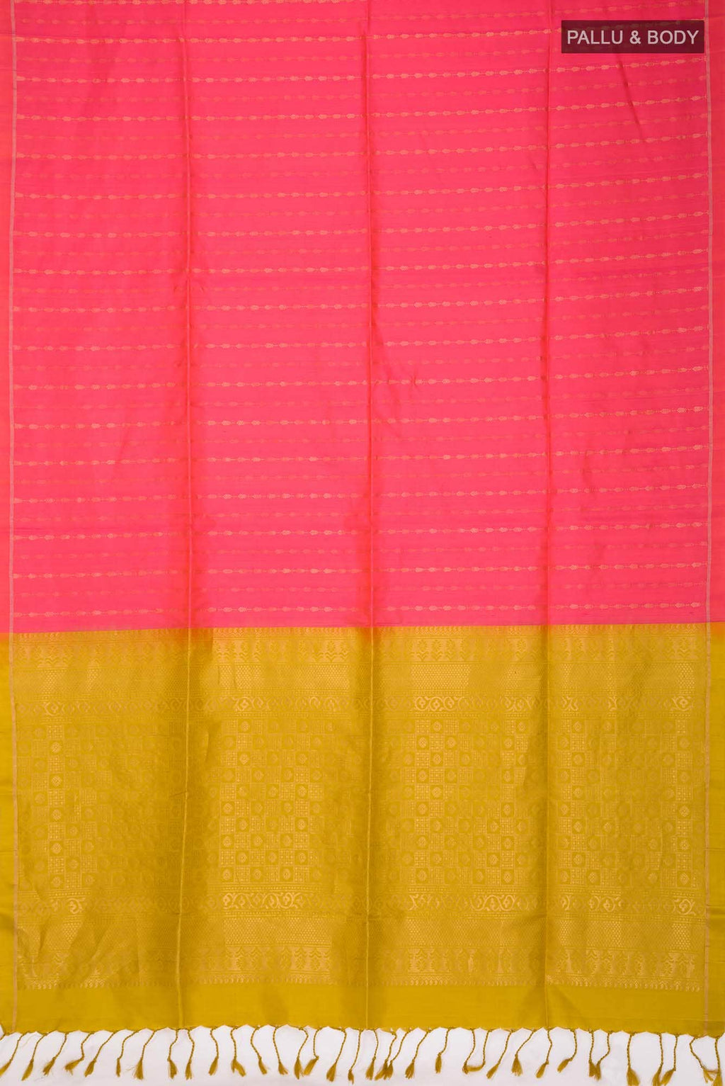 Pink with Orange Dual Tone Soft Silk Saree