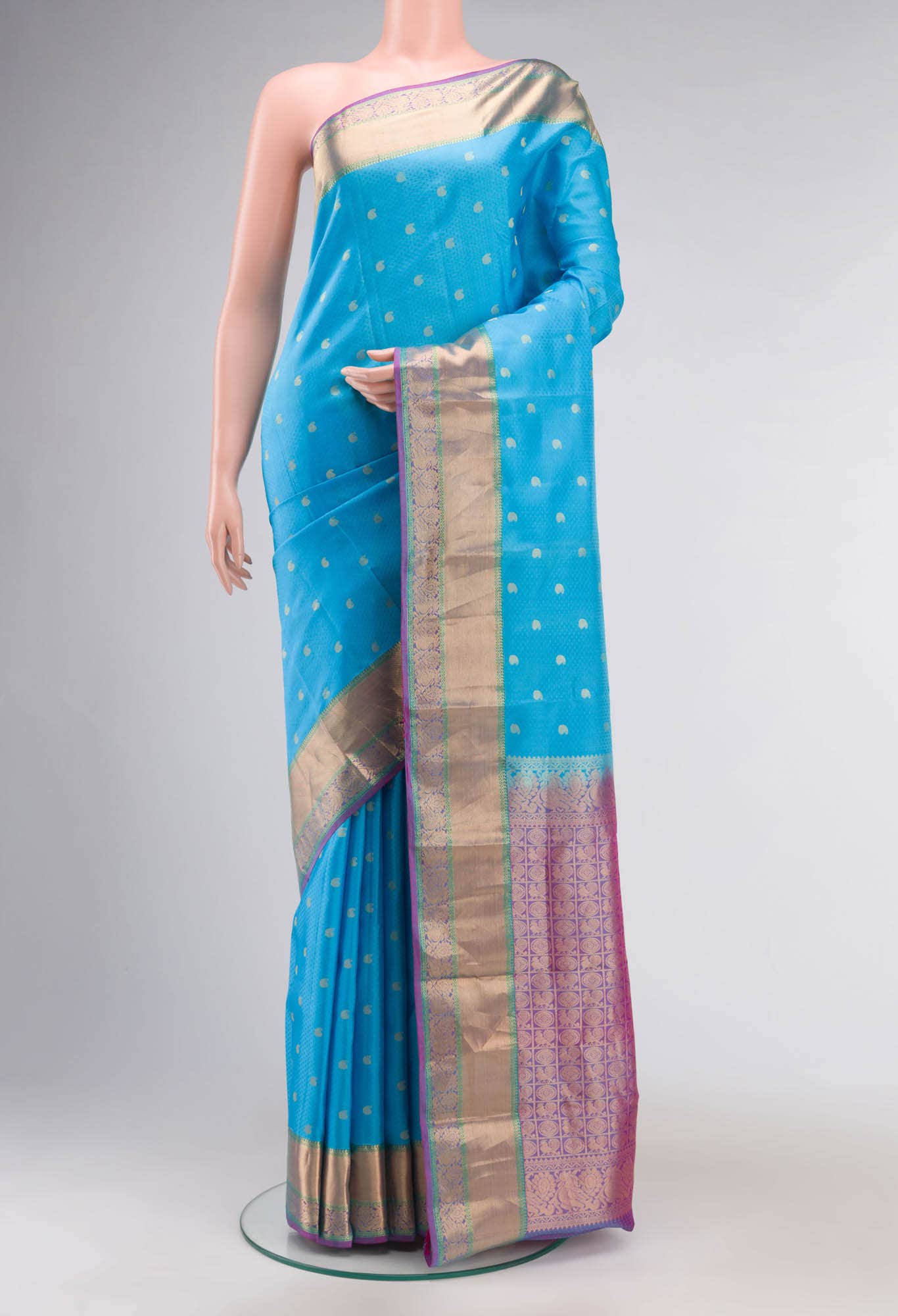 Blue Kanchipuram Silk Saree