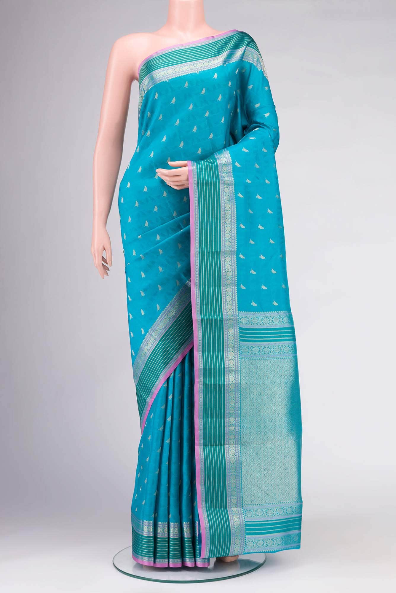 Blue Kanchipuram Silk Saree