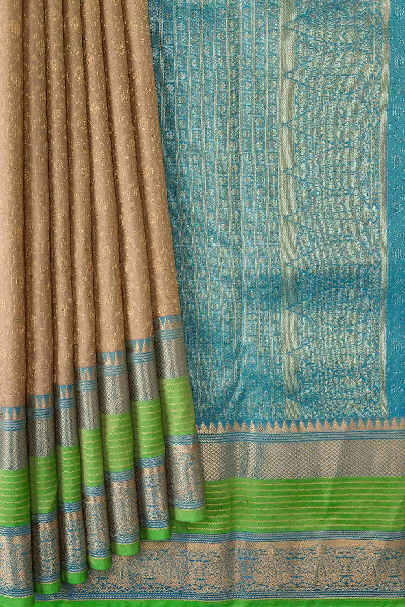 Cream Kanchipuram Silk Saree