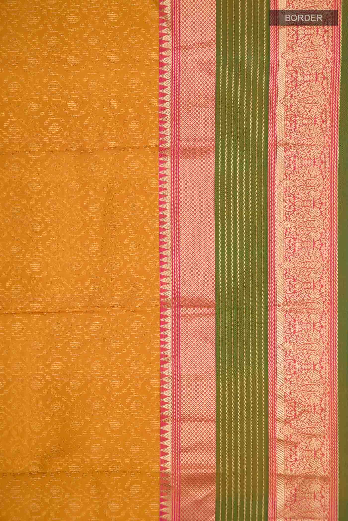 Mustard Kanchipuram Silk Saree