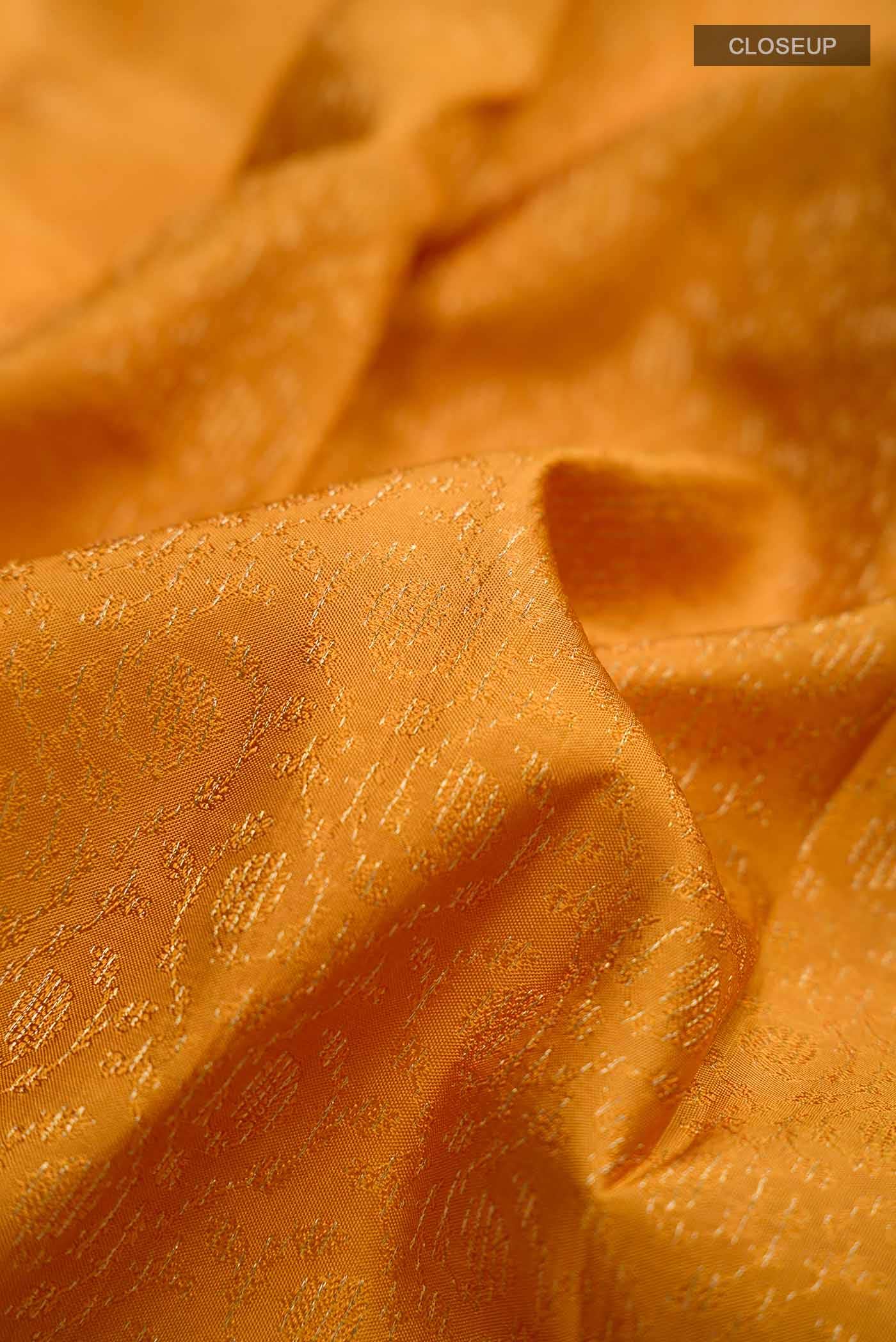 Mustard Kanchipuram Silk Saree