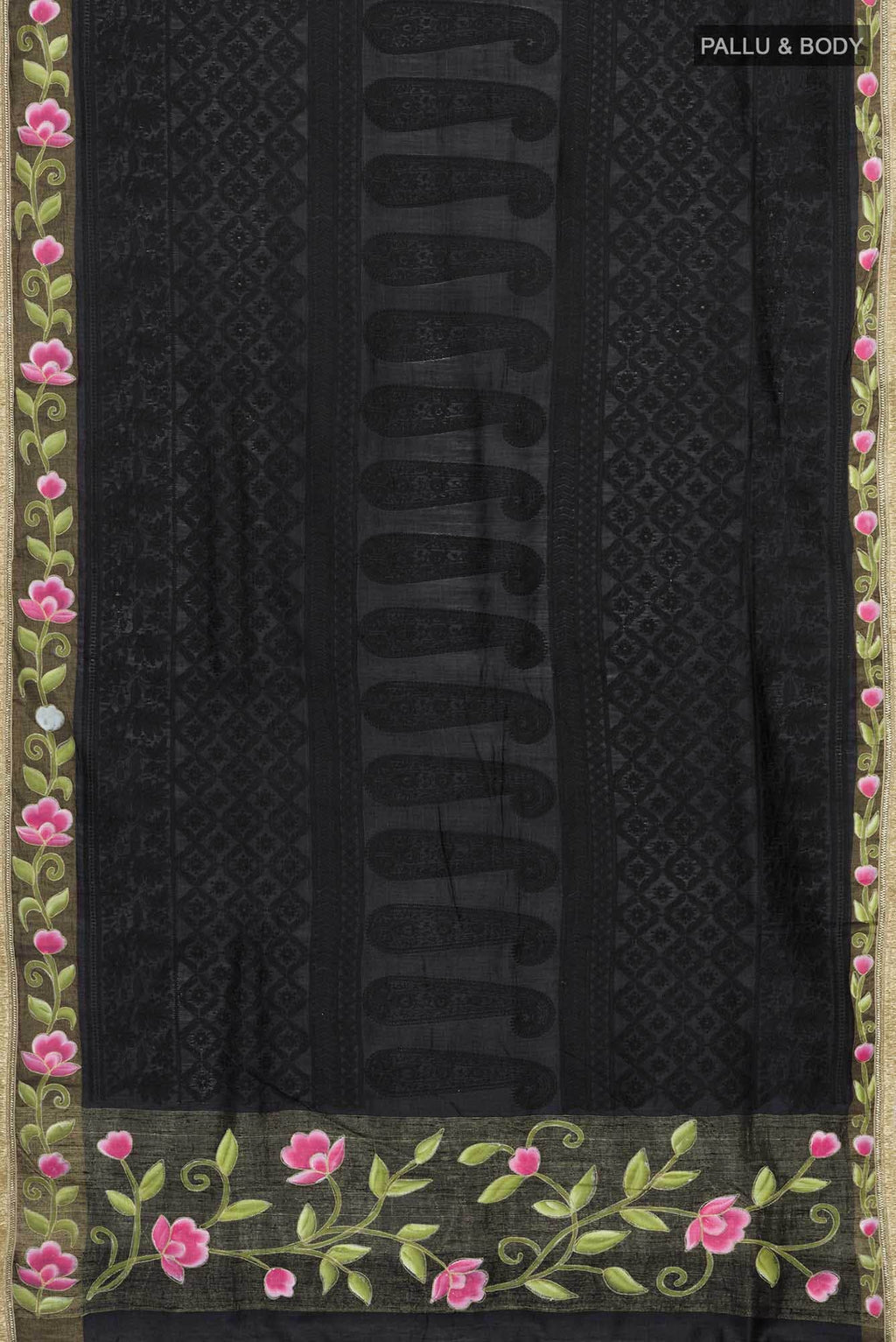 Black Tussar Silk Saree
