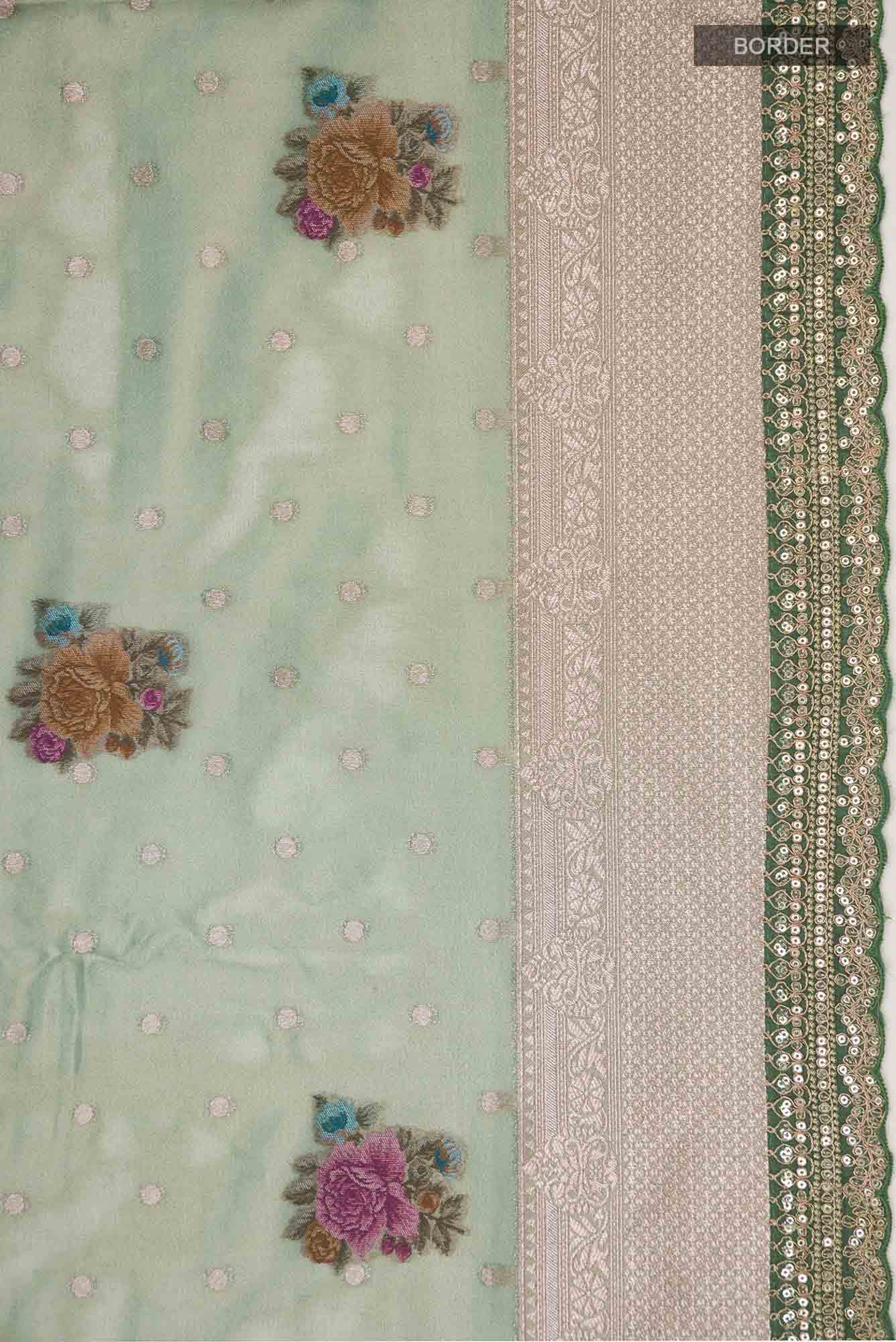 Green Blended Tissue Silk Saree