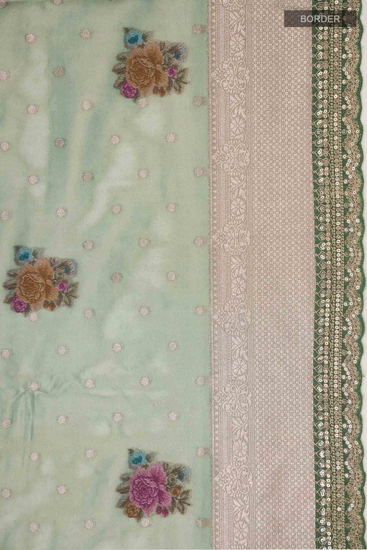 Green Blended Tissue Silk Saree