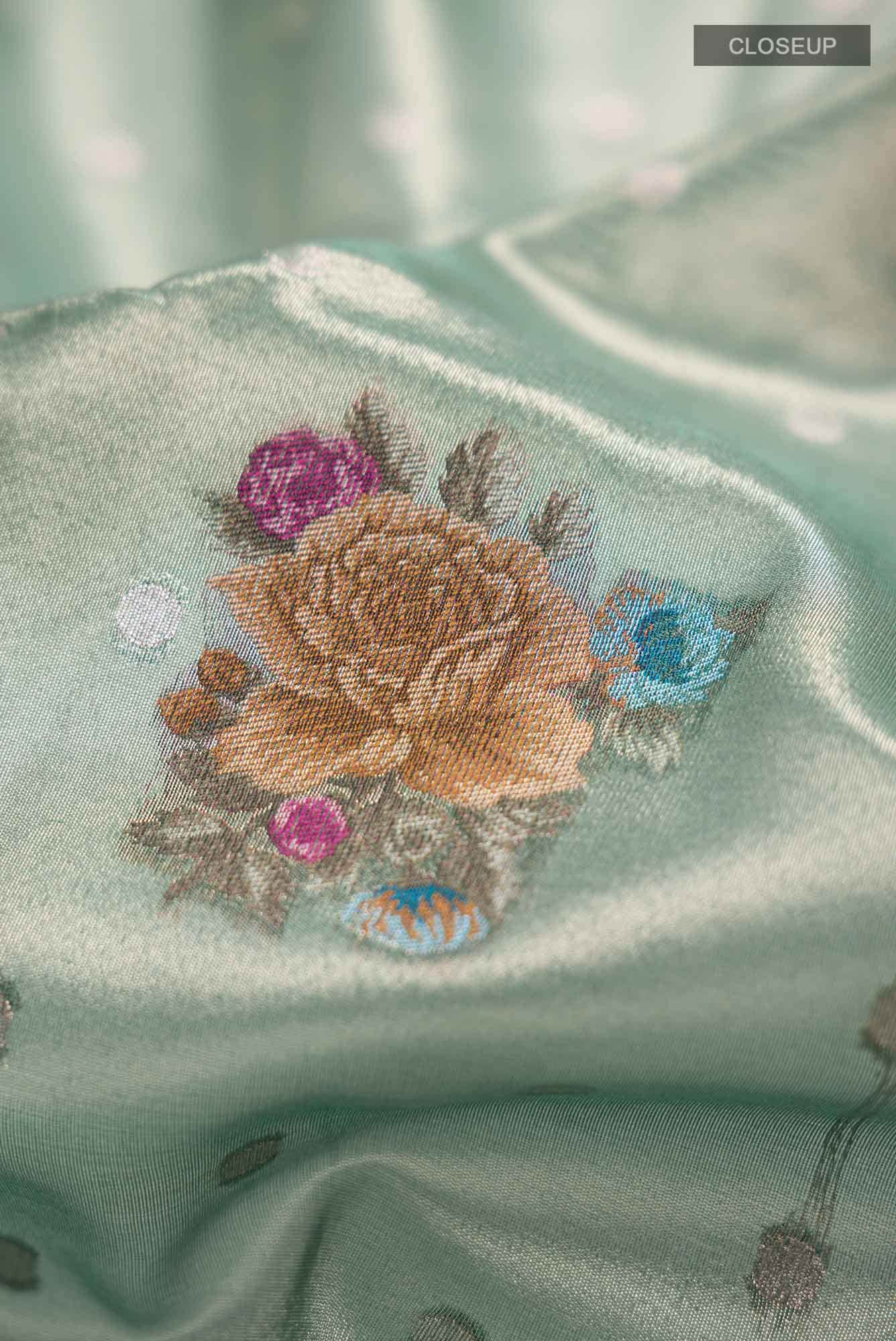 Green Blended Tissue Silk Saree