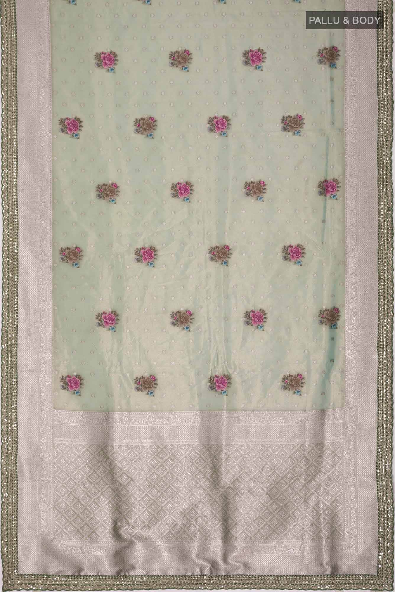 Green Blended Tissue Silk Saree