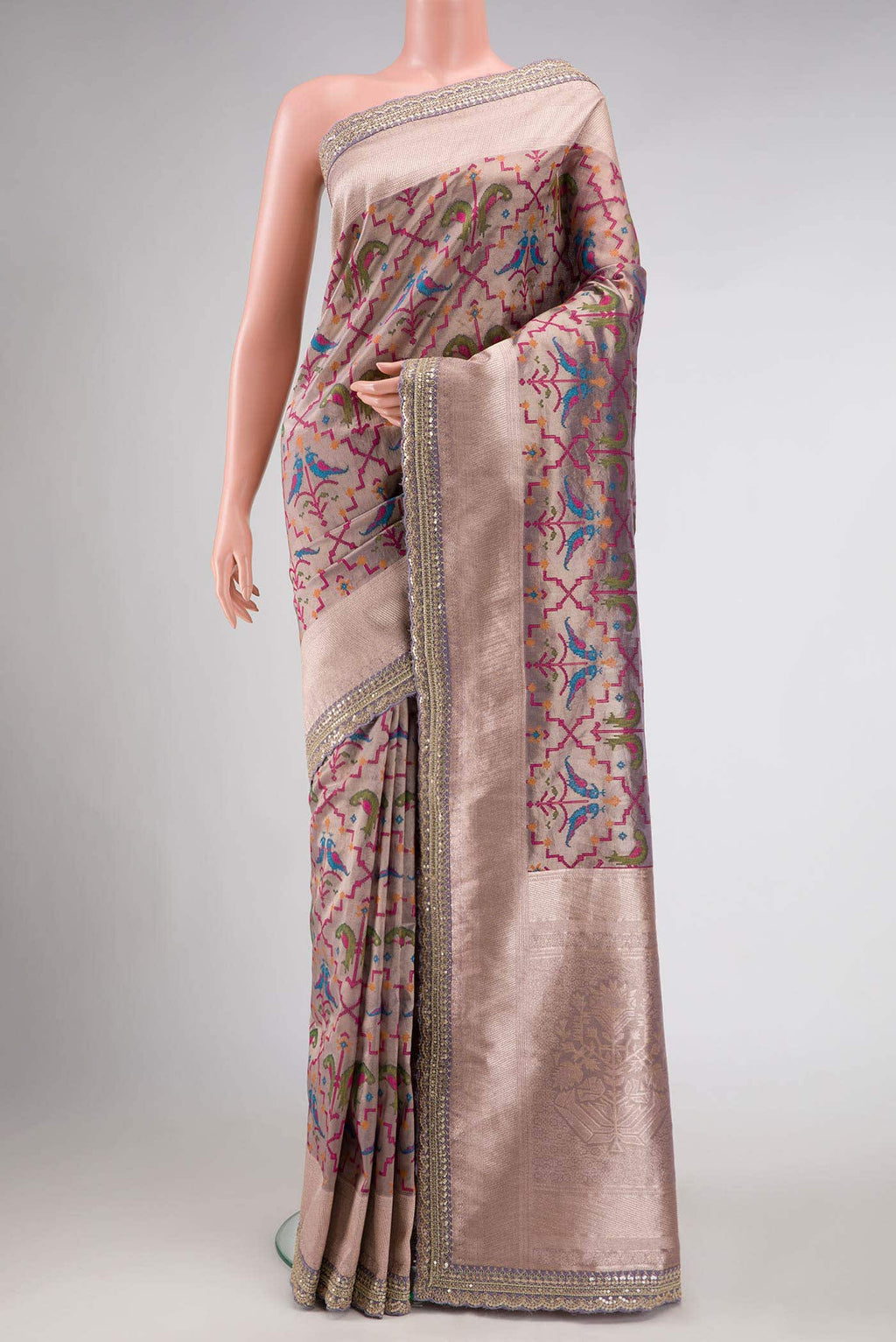 Lilac Dual Tone Kota Silk Saree