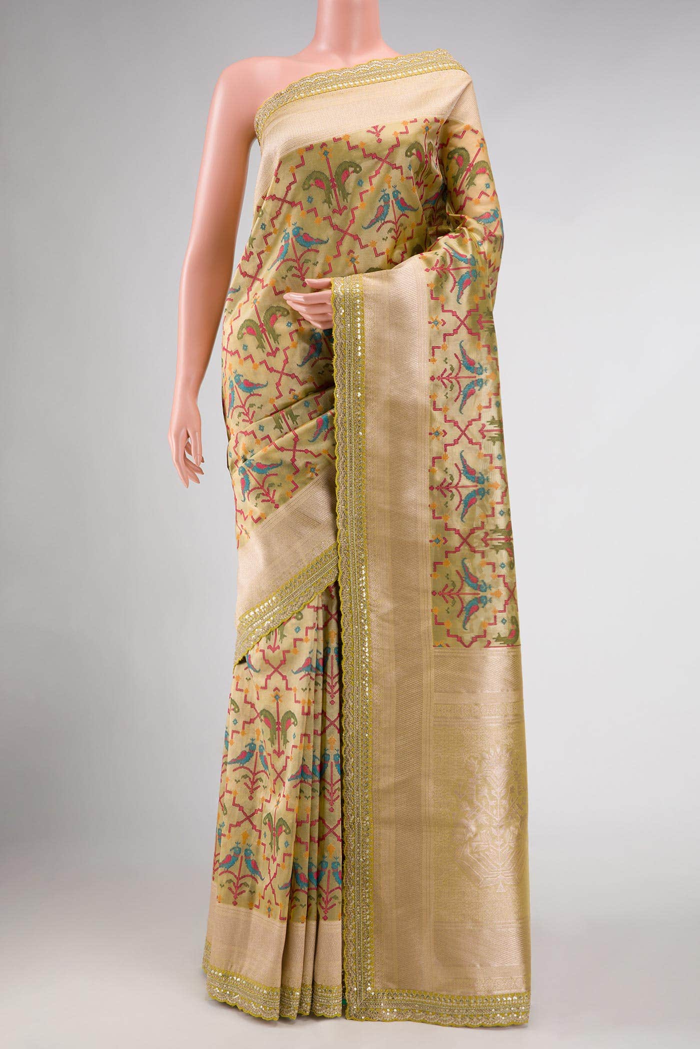 Pista Green Dual Tone Kota Silk Saree
