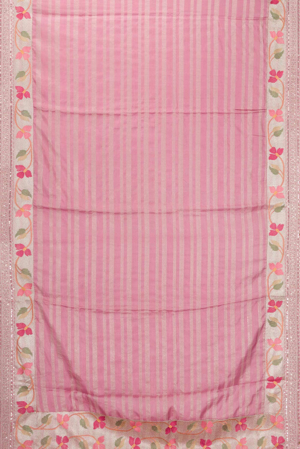 Pink Tussar Silk Saree
