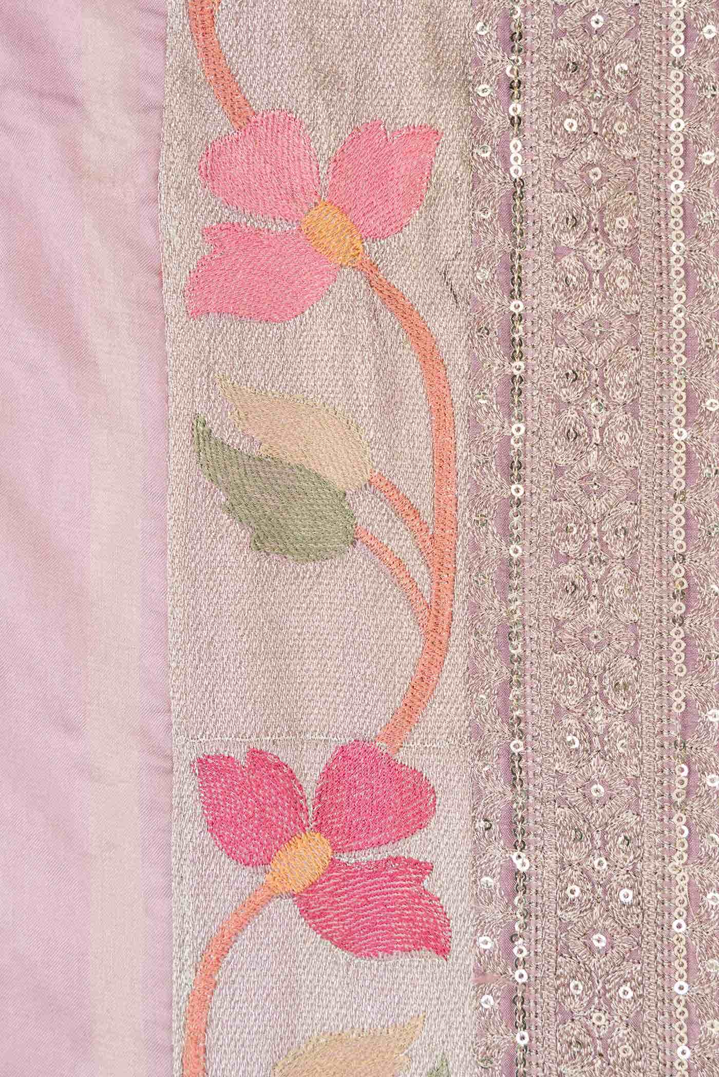 Lavender Tussar Silk Saree