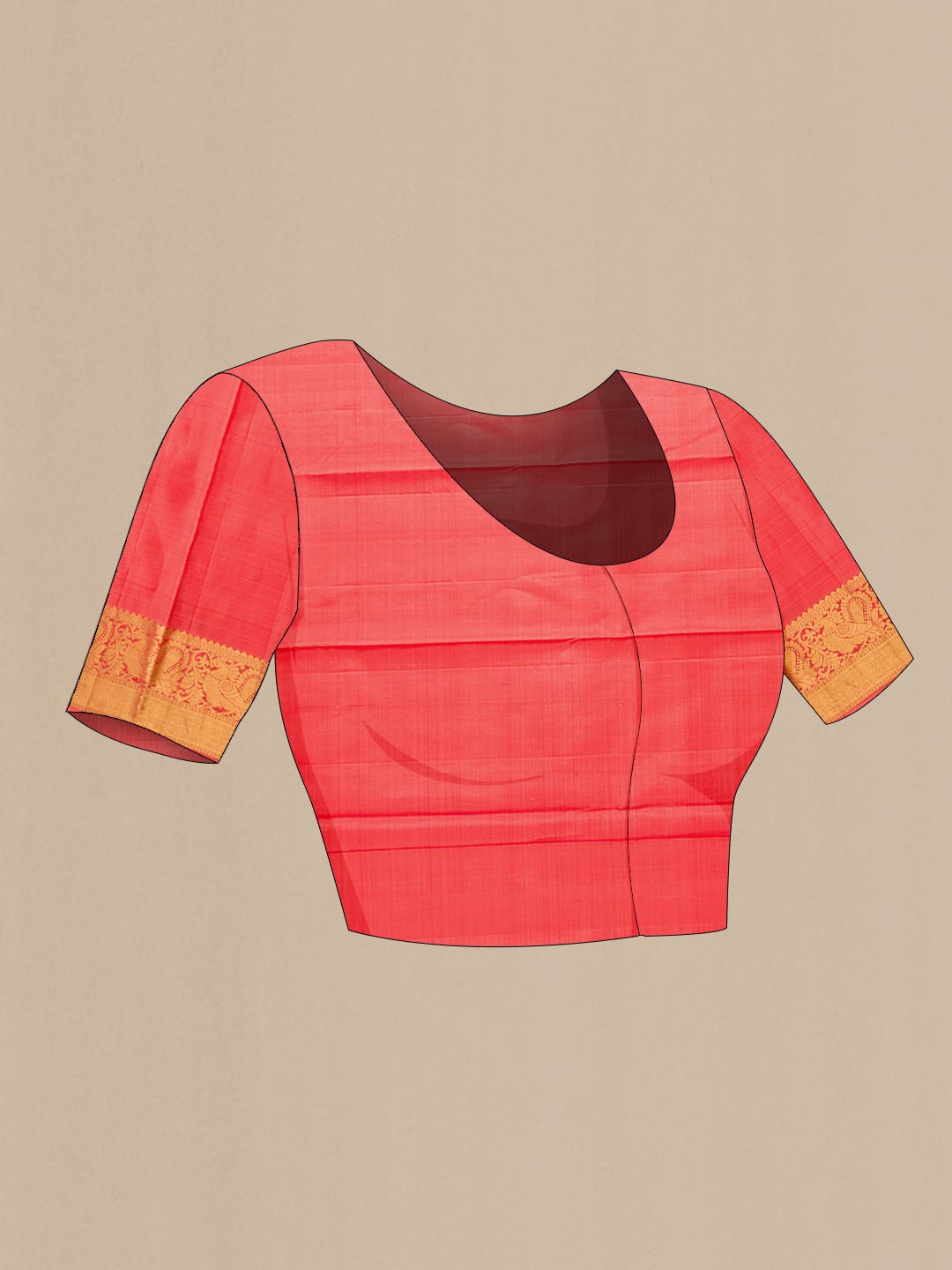 Peach Dual Tone Kanchipuram Silk Saree
