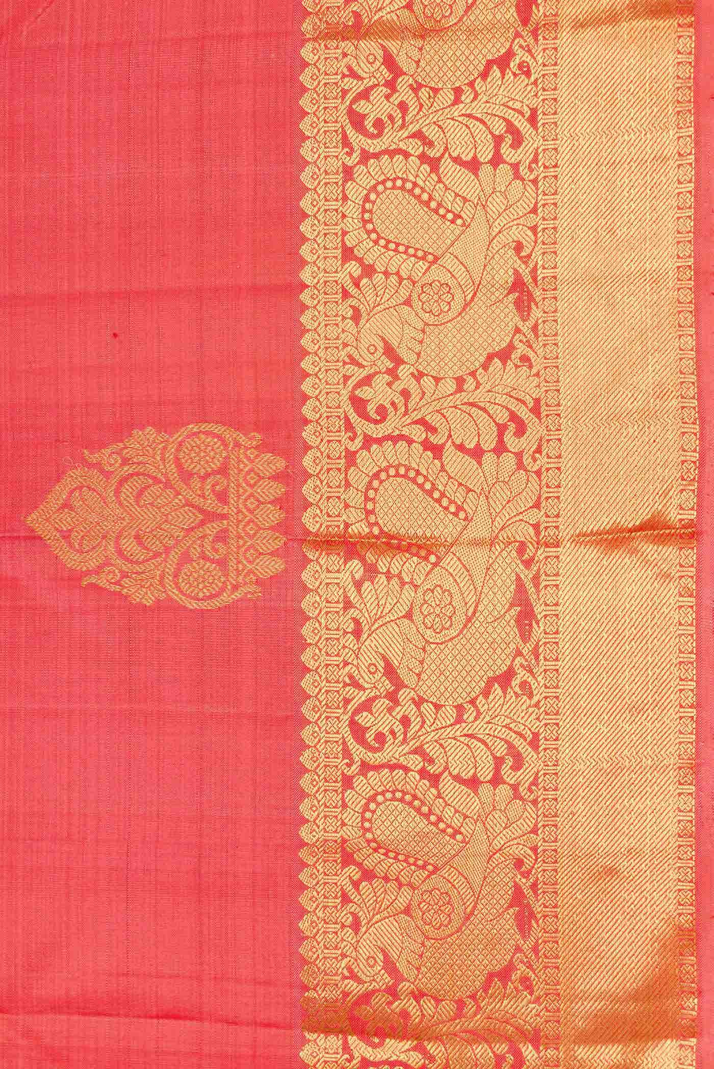 Peach Dual Tone Kanchipuram Silk Saree