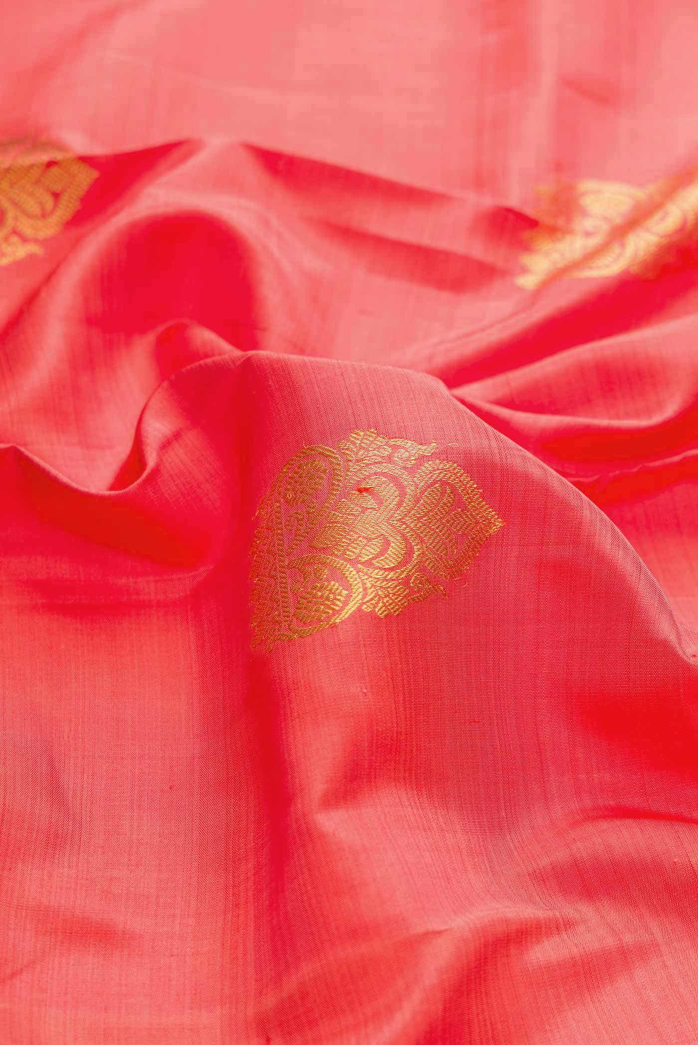 Peach Dual Tone Kanchipuram Silk Saree