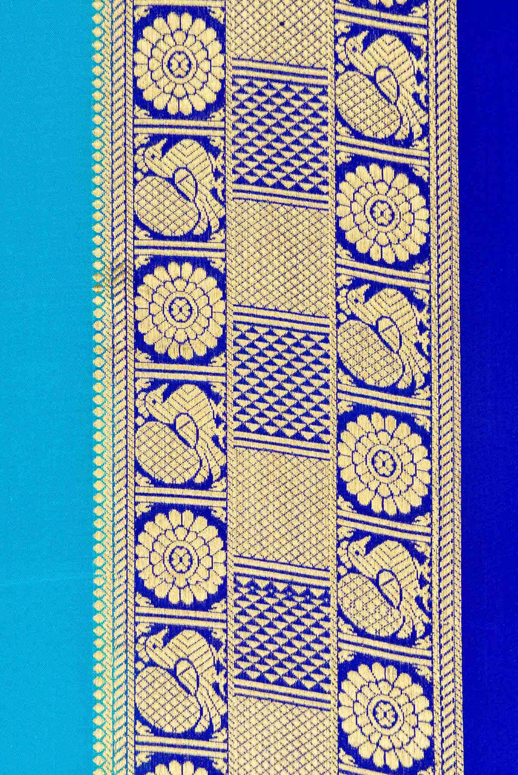 Sky Blue Dual Tone Mysore Crepe Saree