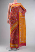 Red Tussar Silk Saree